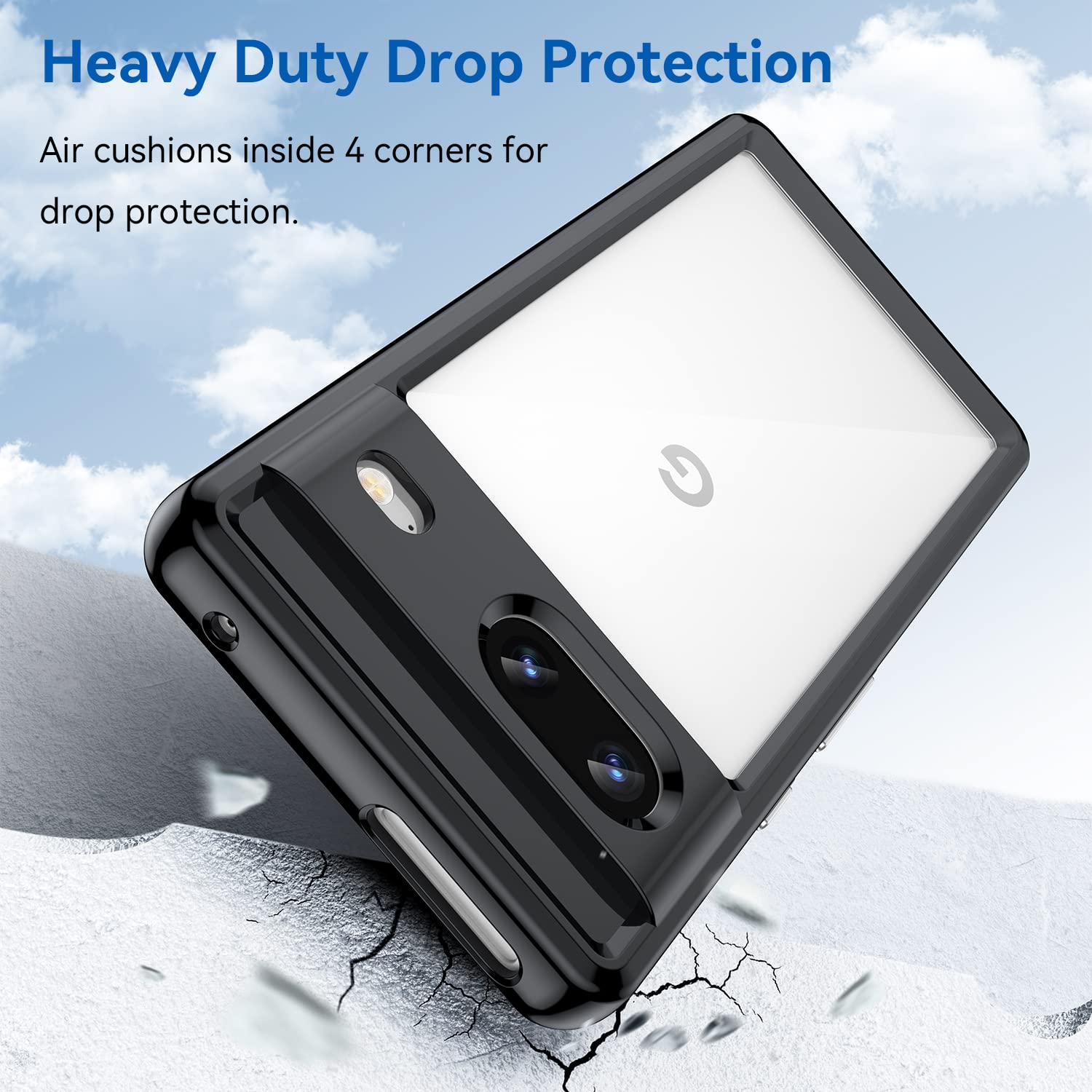 Funda Acrílica Transparente PENGPAI Google Pixel 7 Uso Rudo Antiarañazos Antigolpes 6.3 Pulgadas