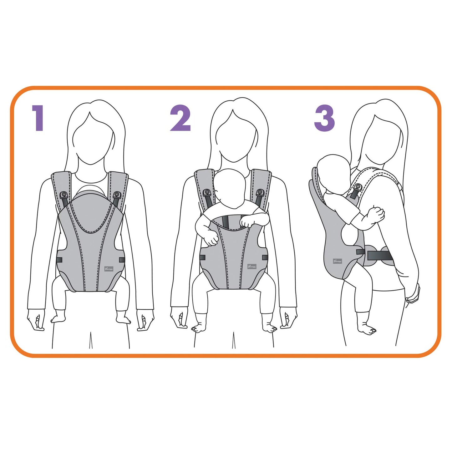 Portabebés Dreambaby Manhattan Negro Ajustable 3 en 1 para Recién Nacidos y Niños Pequeños