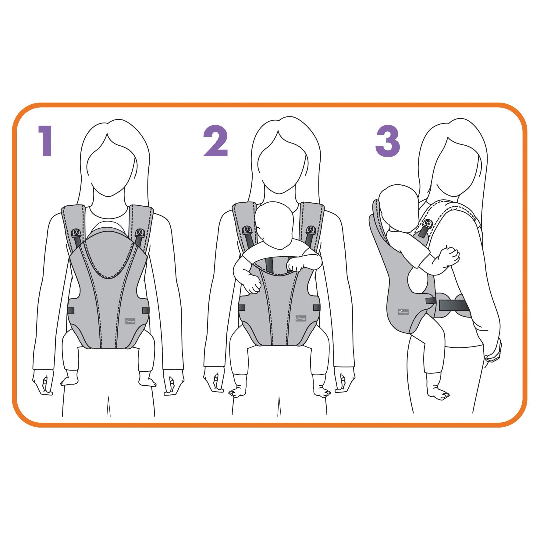 Portabebés Dreambaby Manhattan Negro Ajustable 3 en 1 para Recién Nacidos y Niños Pequeños