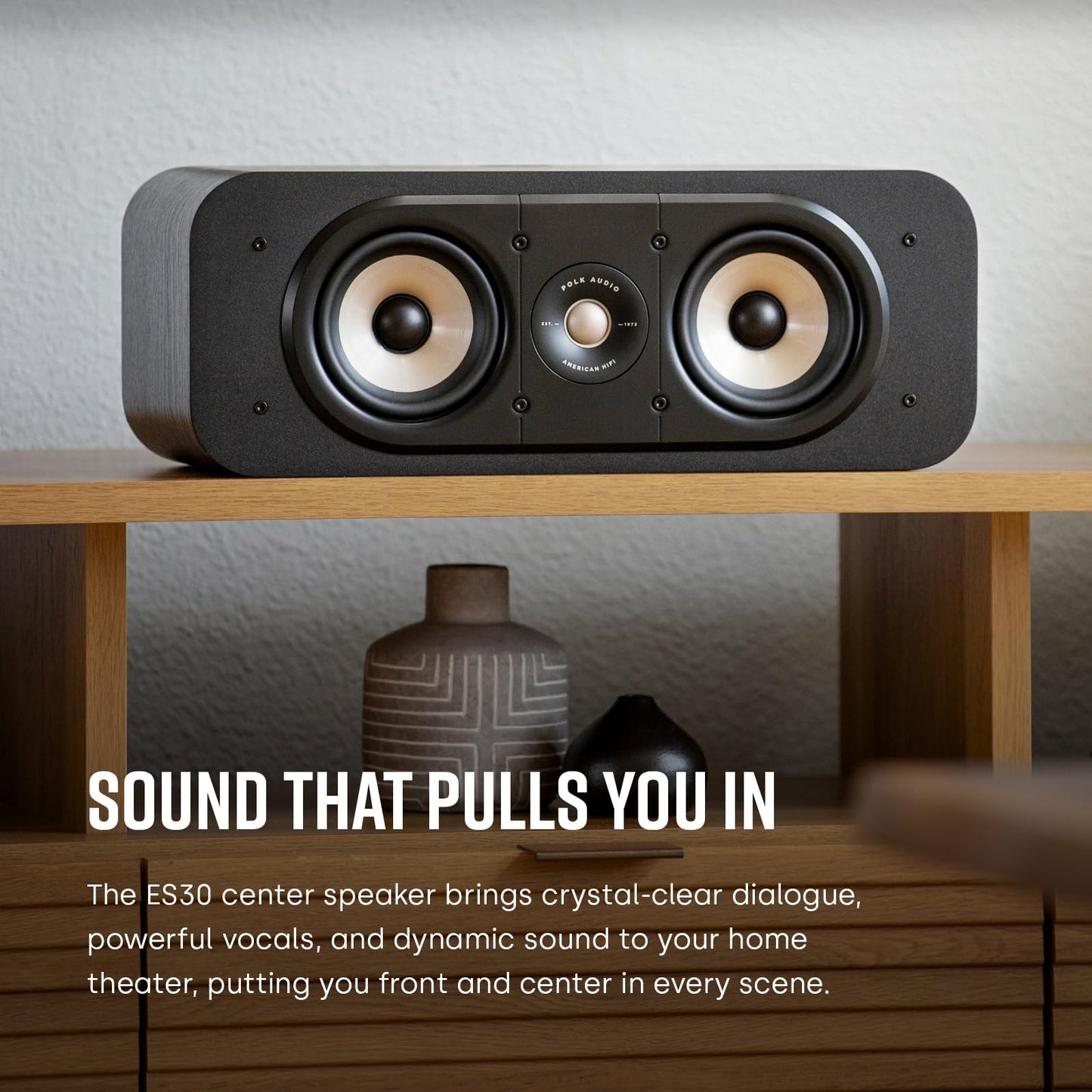 Polk Audio Signature Elite ES30 - Altavoz (Canal Central), Color Negro