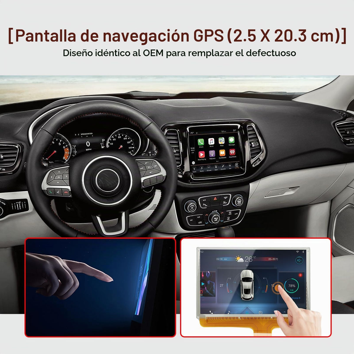 Digitalizador de Visualización Táctil DJ080PA-01A 14-18 Silverado Sierra