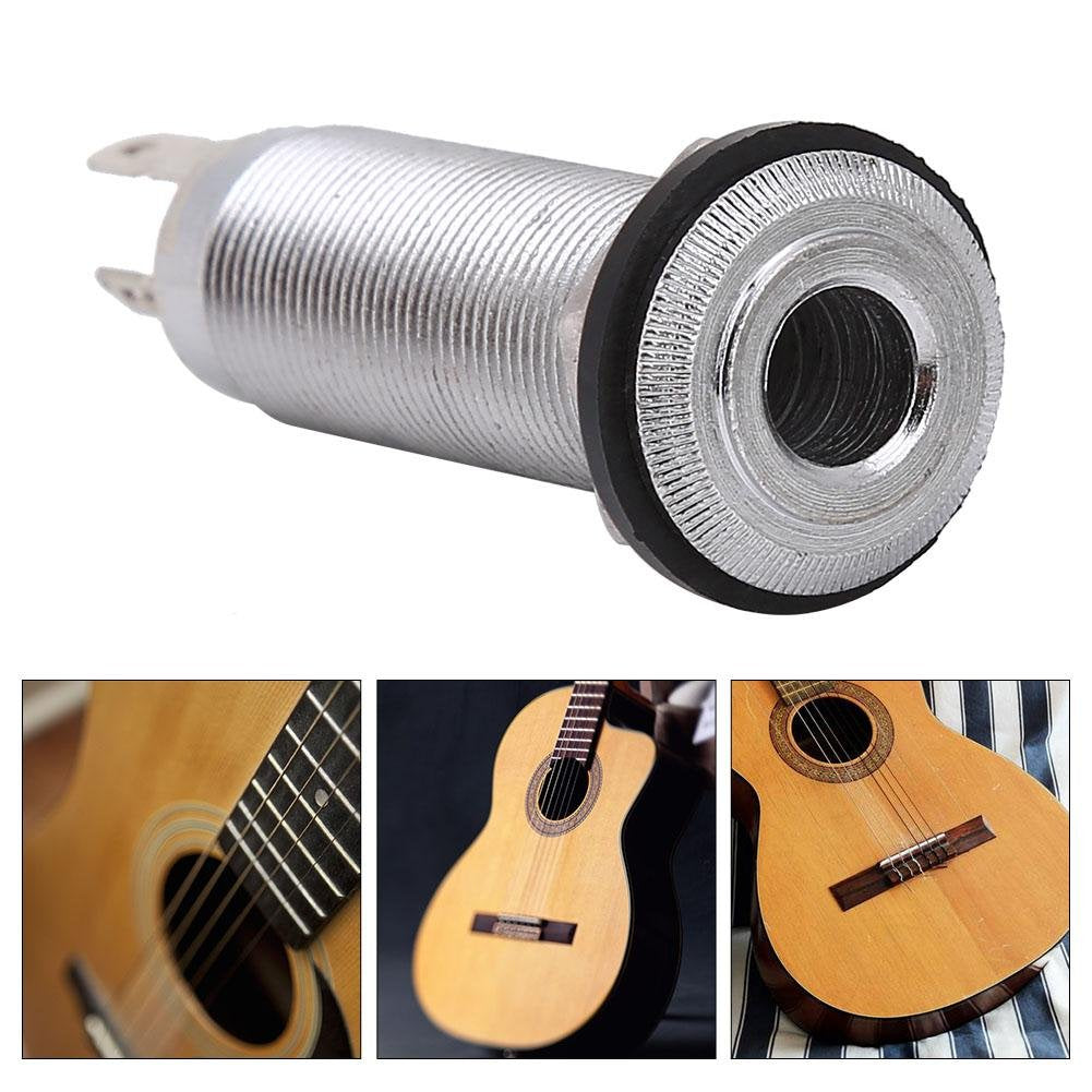 Vbestlife Jack Guitarra Electrica,Toma De Enchufe para Guitarra Eléctrica, Enchufe Toma De Salida Entrada Jack Cilindro Roscado para Pastilla De Bajo Guitarra (Plata)