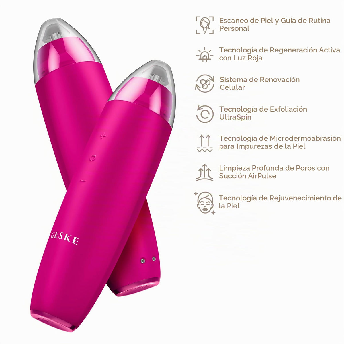 GESKE | SmartAppGuided™ MicroDermabrasion Blackhead Remover | Eliminador de puntos negros 7 en 1 | Limpiador de poros eléctrico | limpieza al vacío innovadora | herramientas de belleza