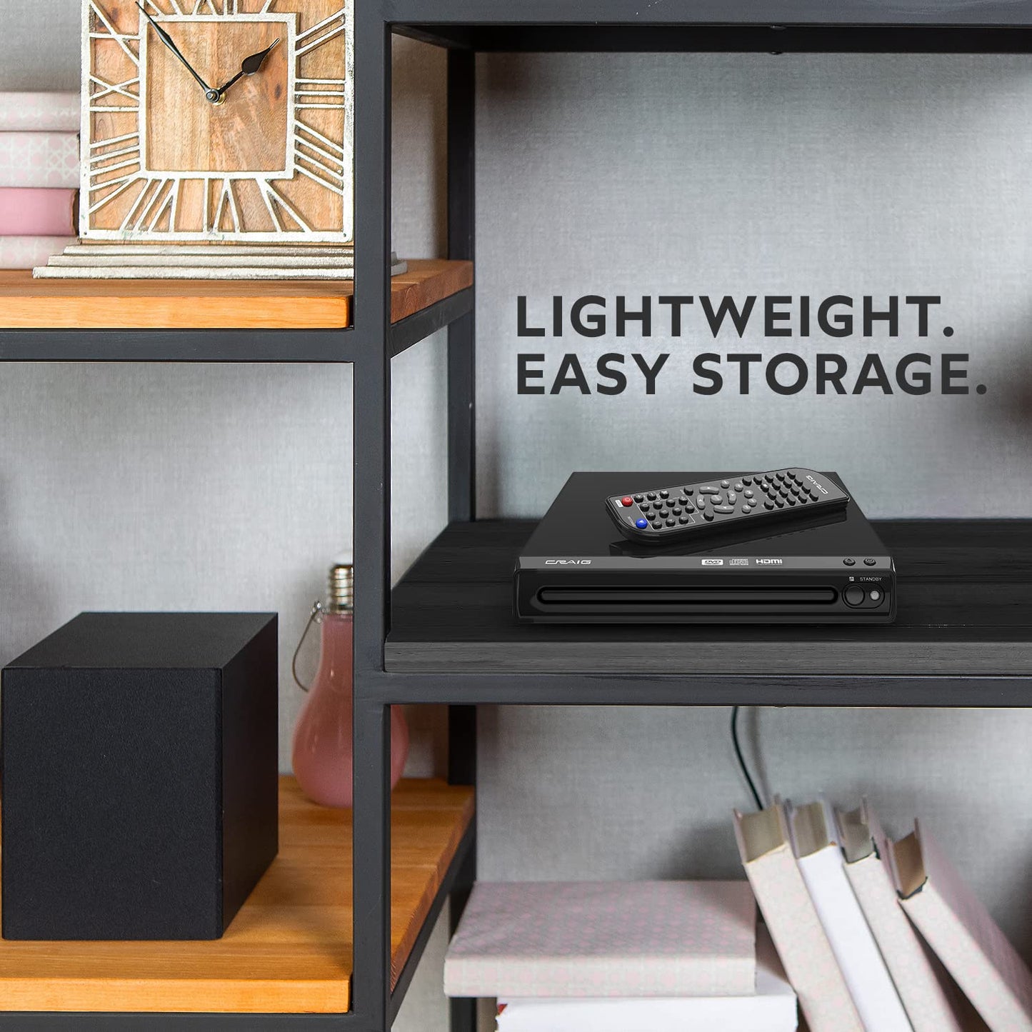 Reproductor Compacto de DVD Craig Negro con Control Remoto