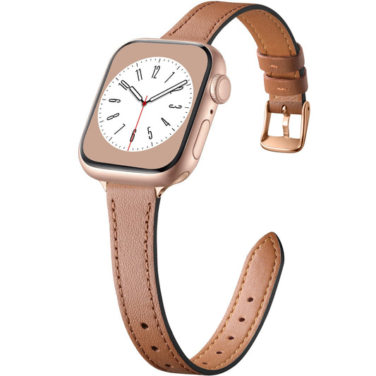 Correa de Cuero Vcegari Marrón Compatible con Apple Watch Genuina para iWatch Series 10-1SE Ultra 2