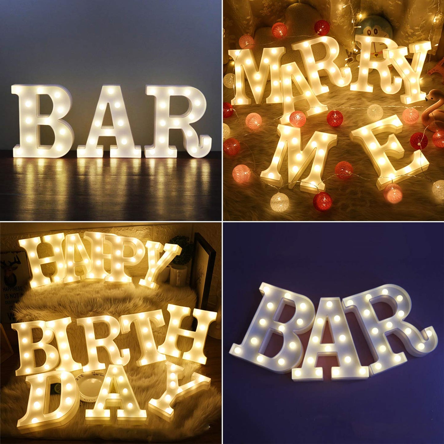 Letras Iluminadas LED VITI Blancas para Decoración de Pared