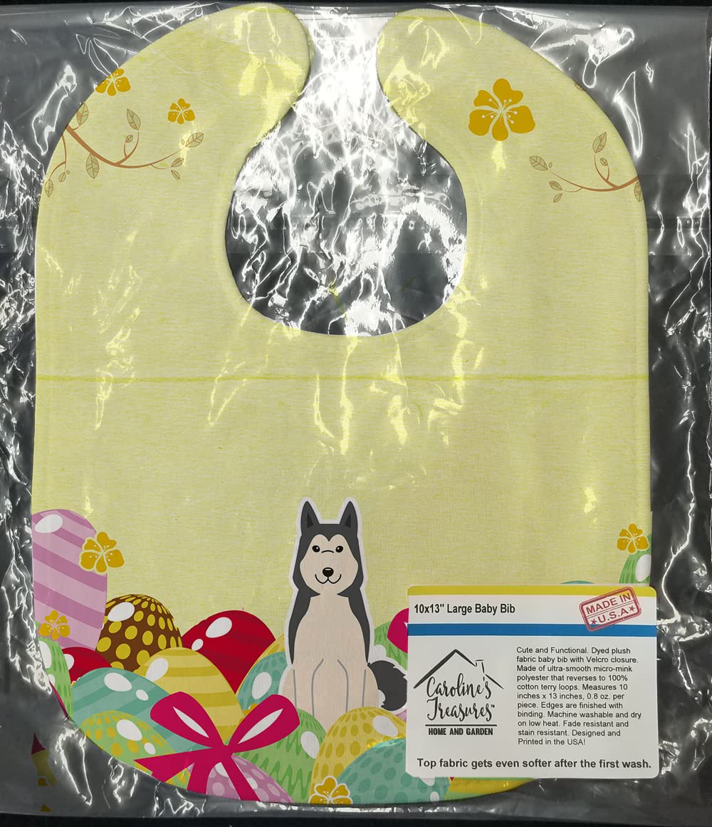 Caroline's Treasures BB6025BIB Huevos de Pascua Siberian Occidental Laika Spitz Babero, 10 x 13 pulgadas, multicolor