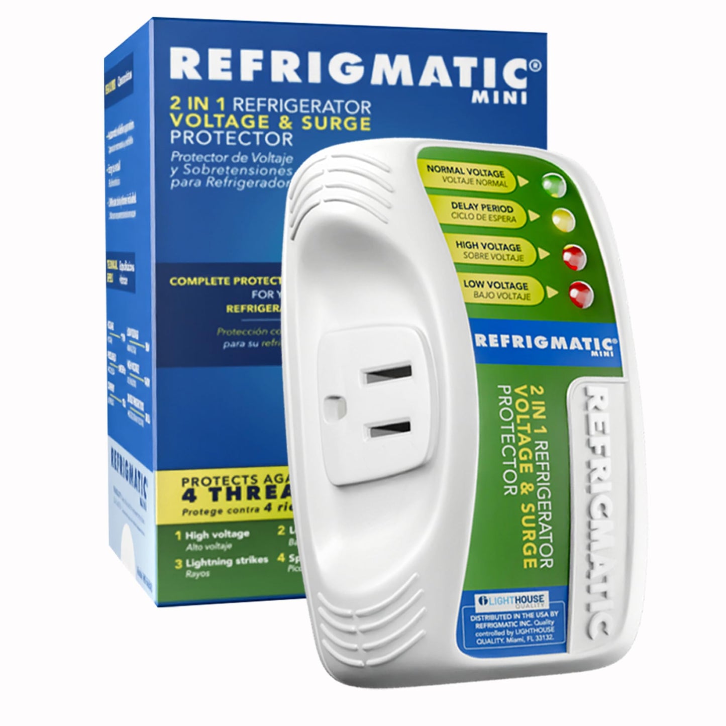 Protector de Sobretensión Electrónico Refrigmatic Blanco para Neveras Hasta 27 Pies Cúbicos