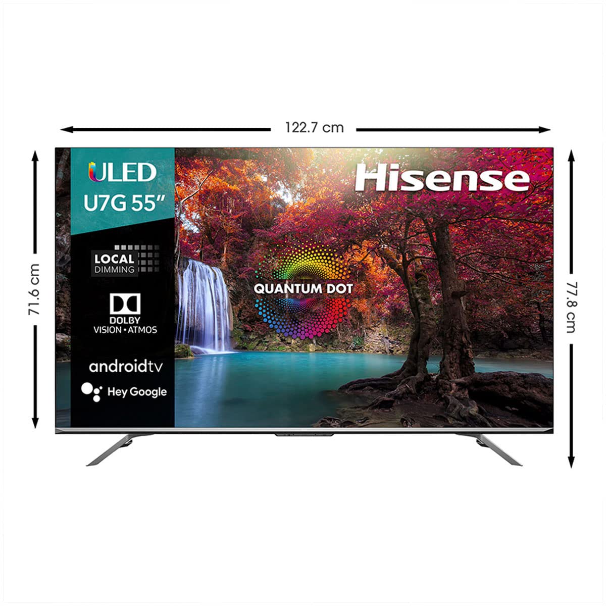 Pantalla Hisense 55" ULED 4K UHD U7 Premium Android TV con Google Asistant y FreeSync 55U7G (2021)