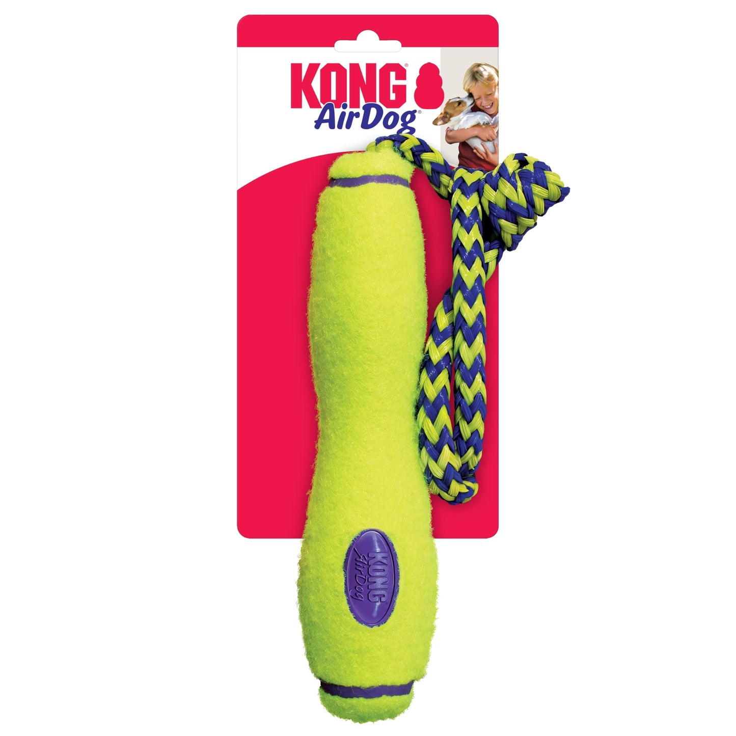 Kong Air Dog Fetch Stick with Rope Dog Toy, Large, Pack of 1