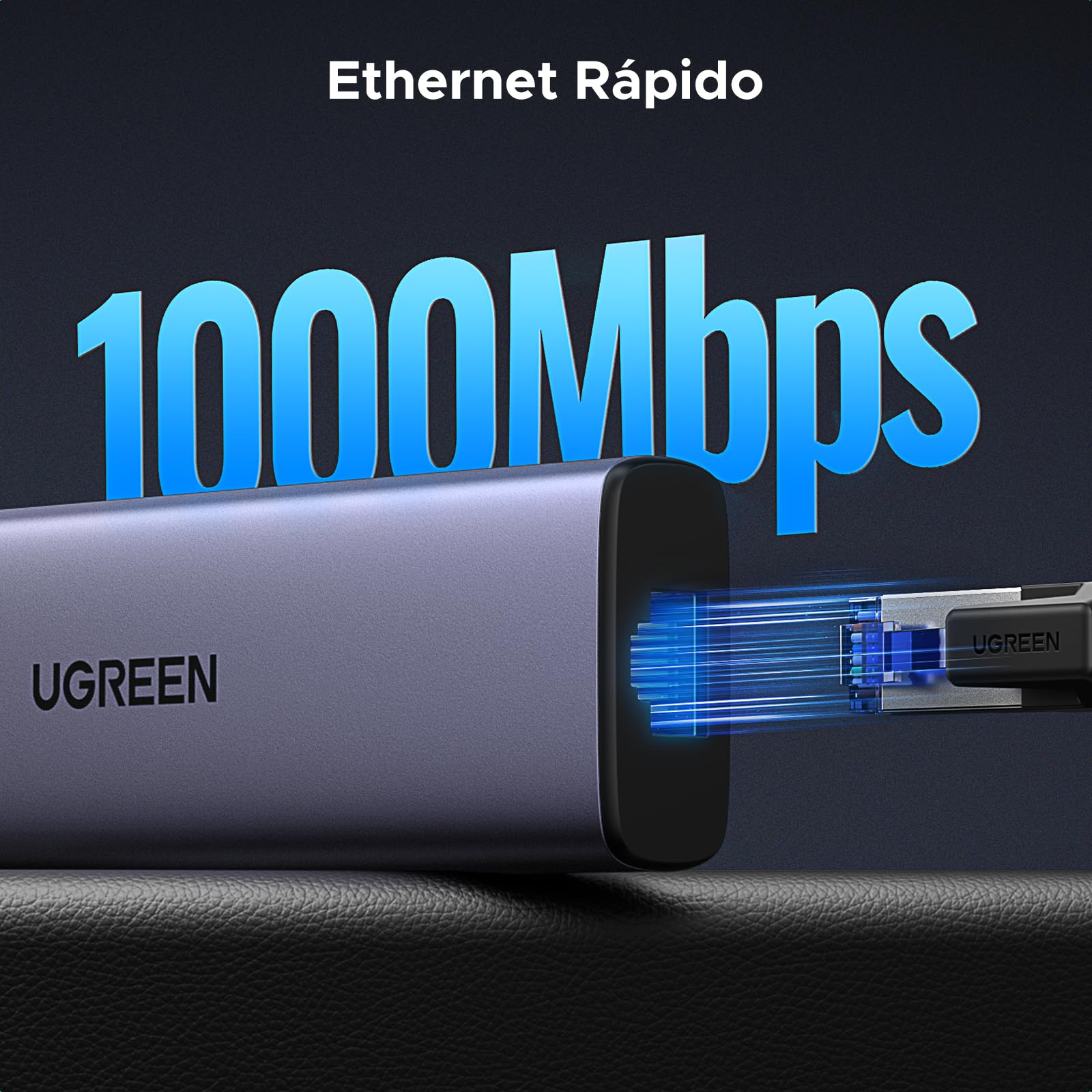 UGREEN Hub USB C, 6 en 1 Adaptador Tipo C con 4K HDMI, Gigabit Ethernet, 3 USB A 3.0 Puertos de 5 Gbps, Carga 100W Compatible con MacBook, iPad Pro, DELL, HP, Surface, Chromebook, Mac Mini