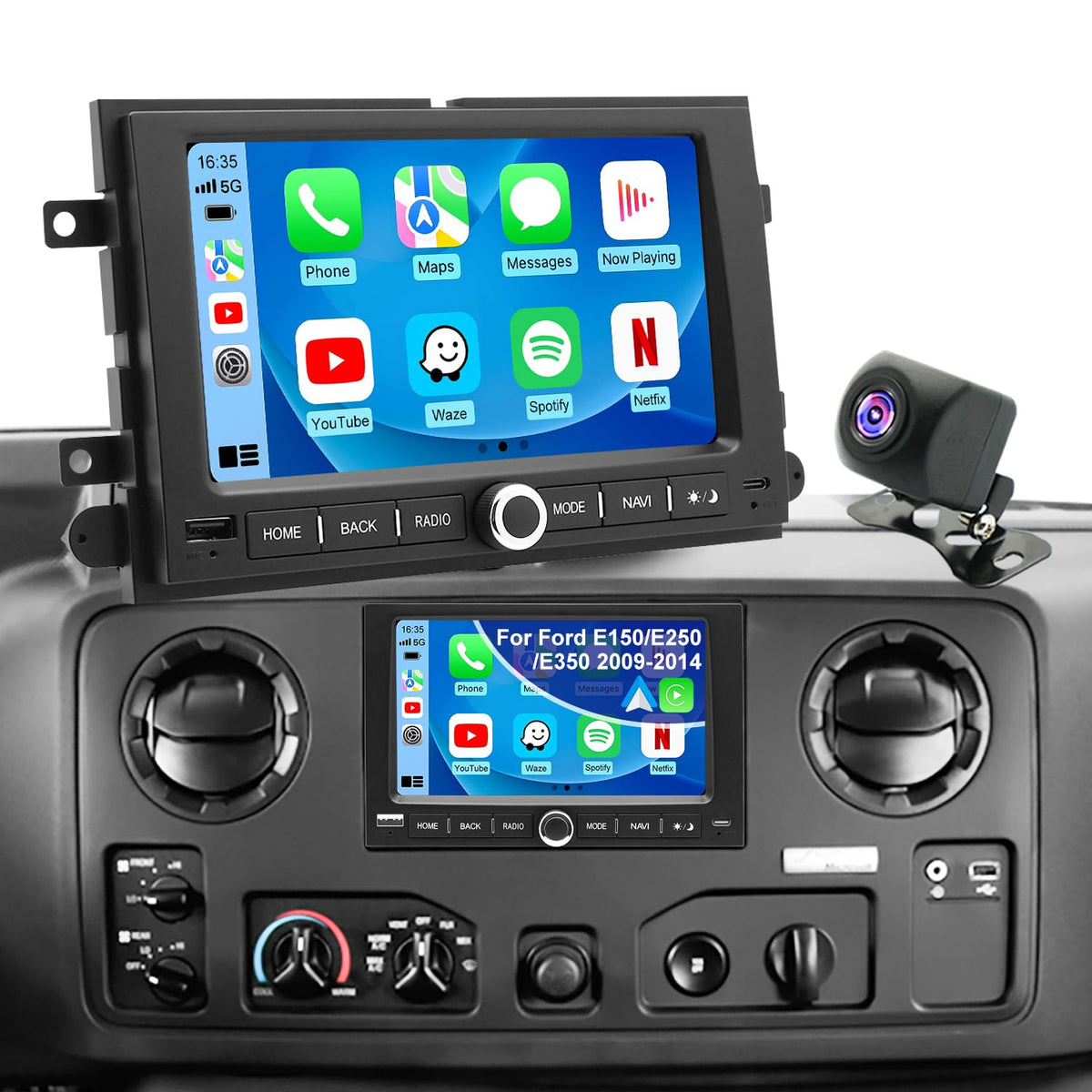 Radio de Coche Pantalla Táctil 7 Pulgadas Carplay WiFi 5G Cámara