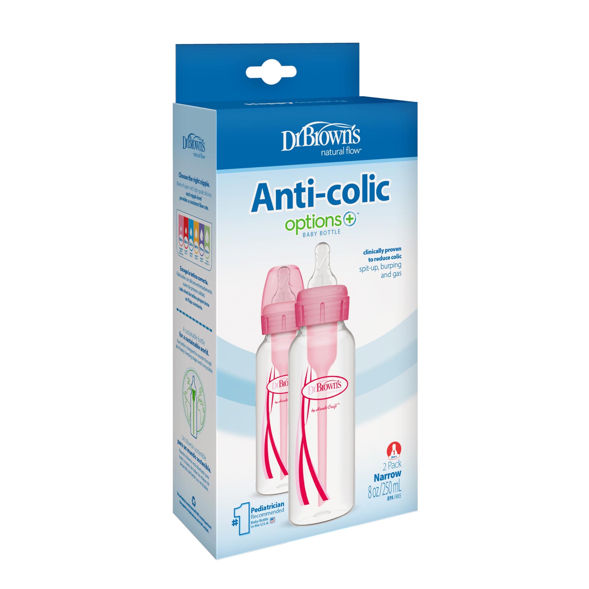DR BROWNS OPTIONS ESTANDAR 2 PZ DE 250 ML ROSA