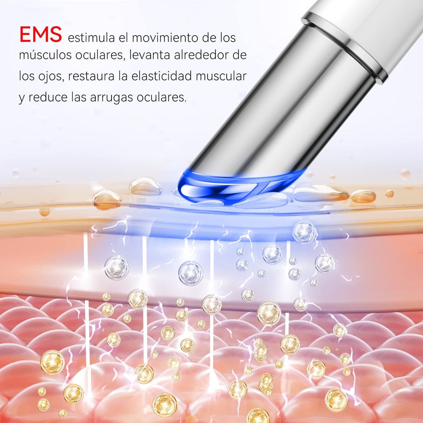 ANLAN Masajeador de Ojos, EMS Dispositivo de Ojos Antiarrugas y Antiedad, Luz Roja& Azu de LED Terapia, 40 ℃ Compresa Caliente,Mejora Ojeras, Bolsas, Hinchazón, Arrugas, Contorno de Ojos