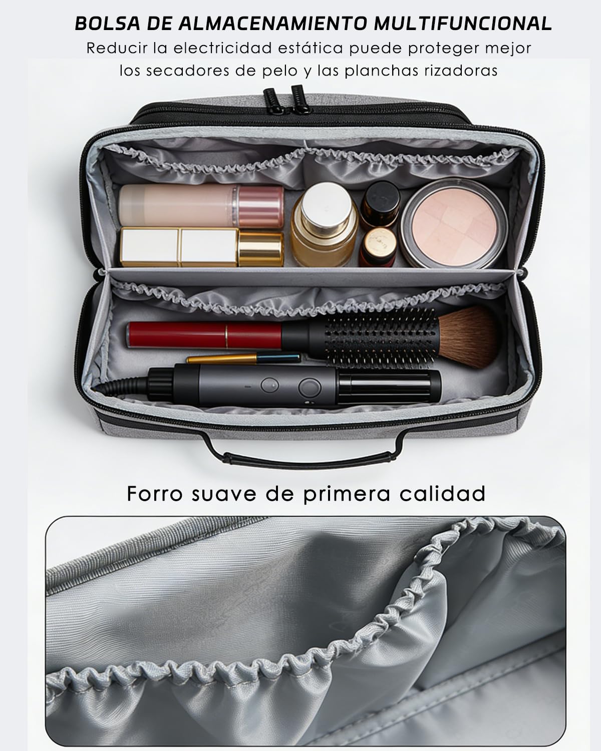 Funda de Viaje para Dyson Airwrap Styler/shark Flexstyle, Funda de Transporte Portátil para Secador de Pelo Dyson Superpersonic, Impermeable, Antiarañazos (doble Negro)