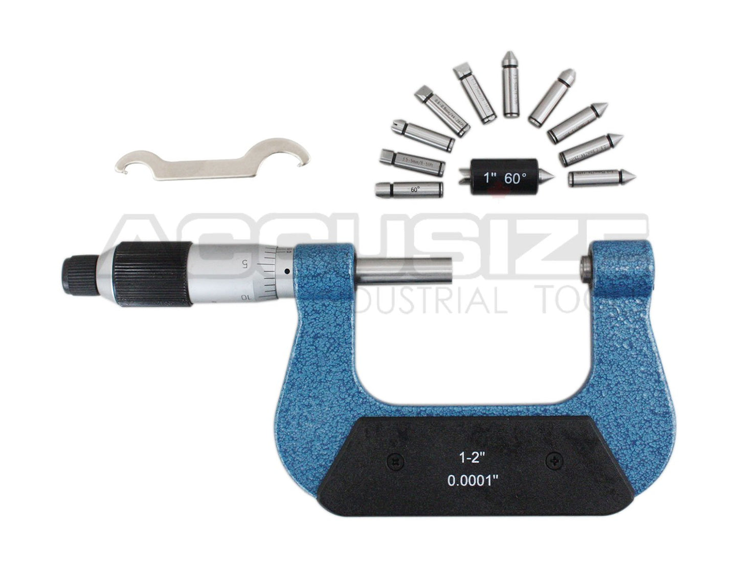 Accusize - 1-2'' x 0.0001'' Screw Thread Micrometer with 5 Anvil in Fitted Box, #S916-C751