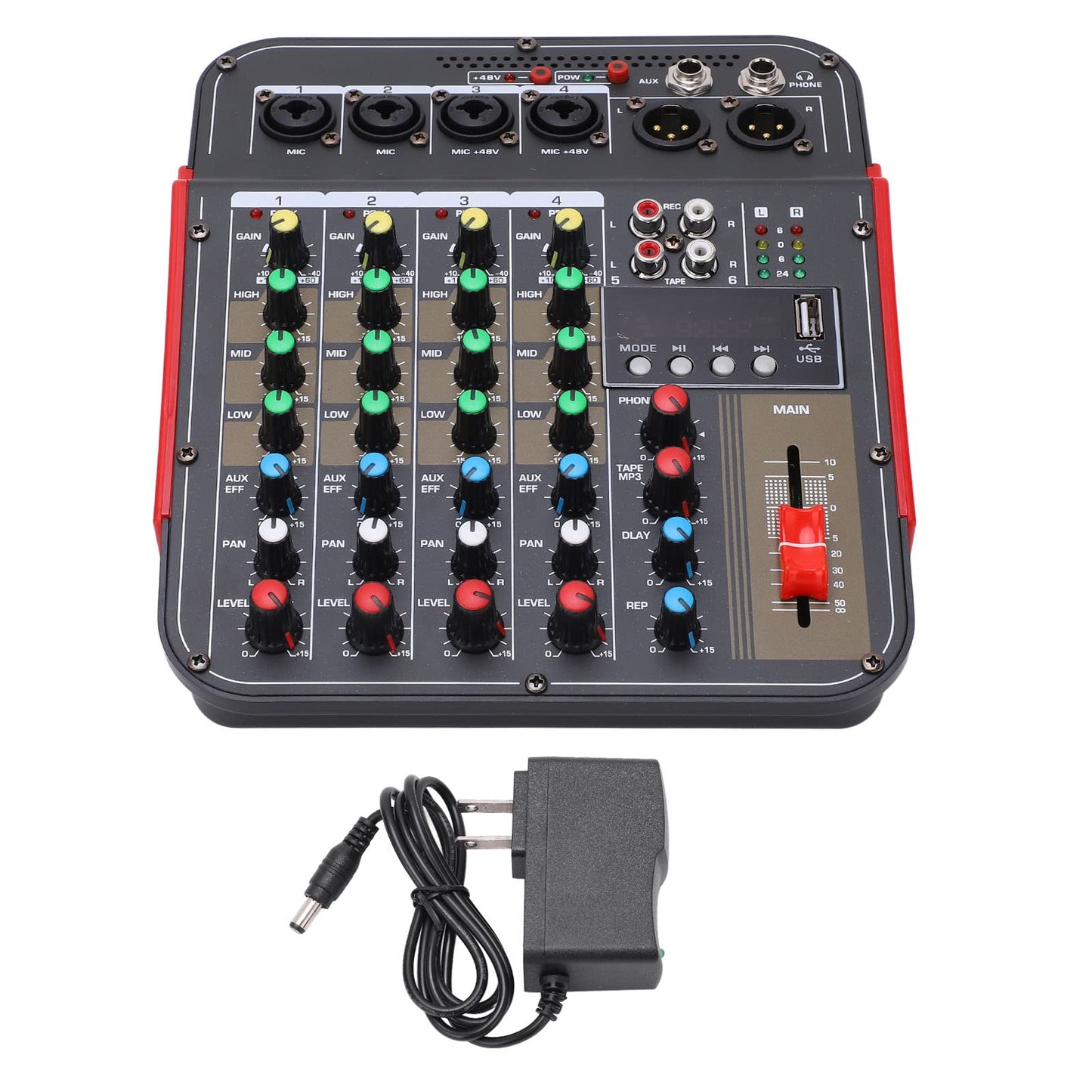 Consola Mezcladora Tgoon Negra con Control de Volumen Independiente para DJ