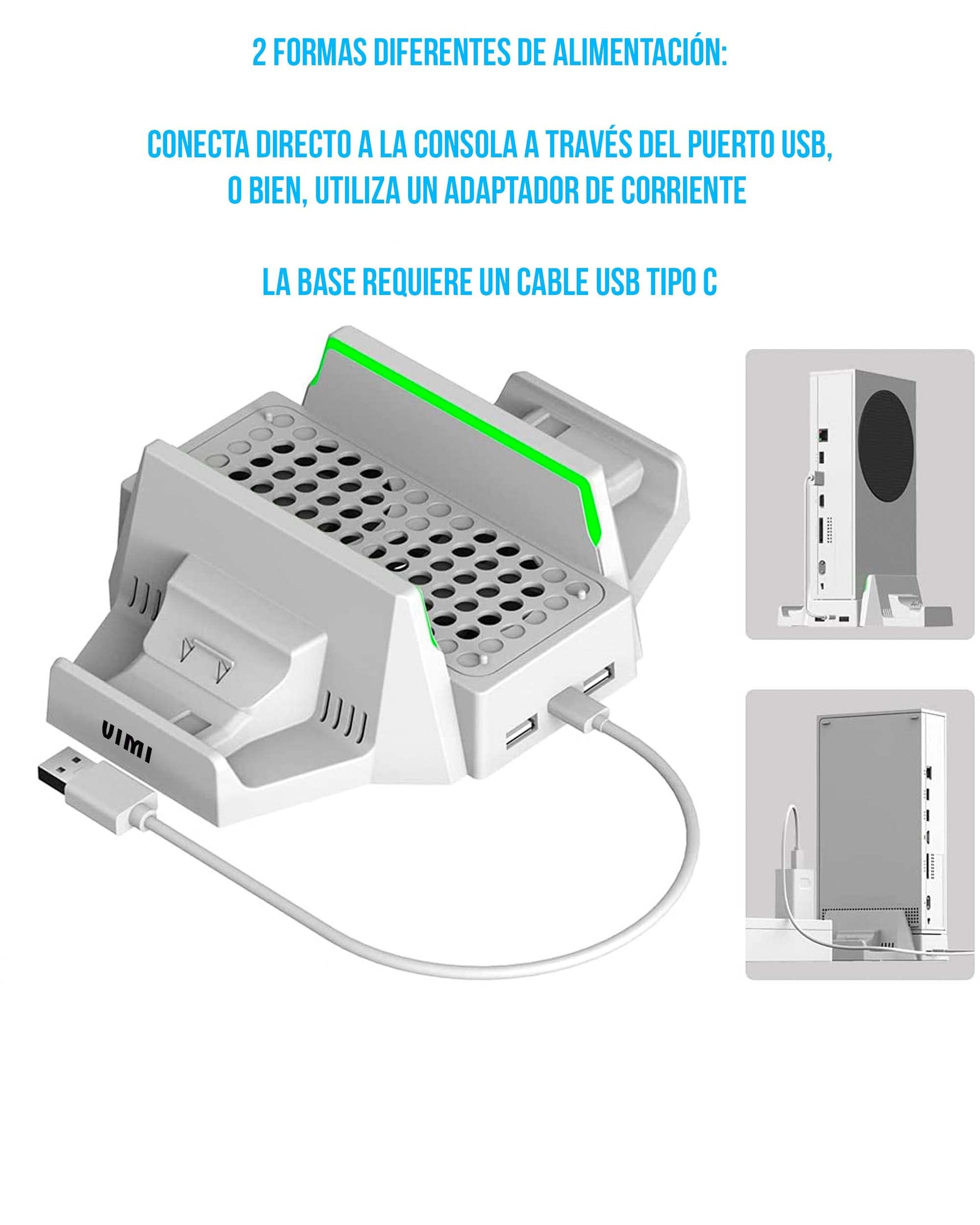 Base Enfriadora y Recarga control Compatible Xbox Series S incluye 2 baterías recargables