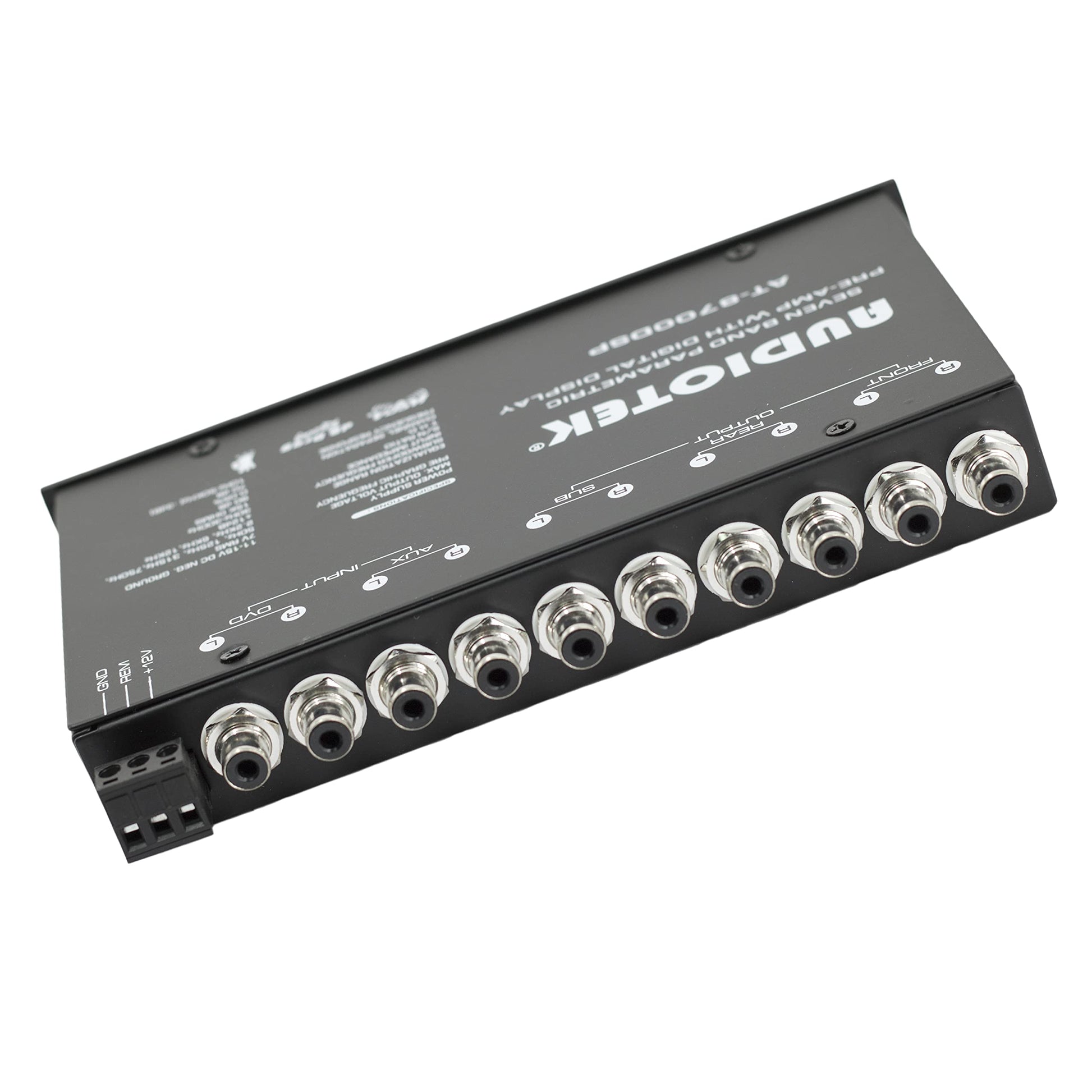 Ecualizador de Audio de Coche Audiotek 8700DSP Negro con 7 Bandas y Salida RCA Chapada en Oro
