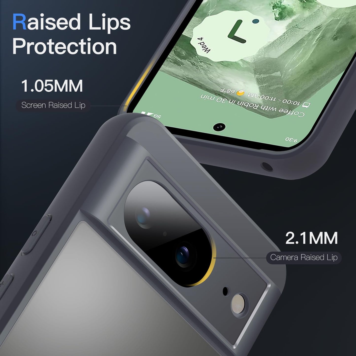 JETech Funda Mate para Google Pixel 8 6.2 Pulgadas 2023, Carcasa Protectora Fina Trasera Translúcida Esmerilada, Antihuellas (Hazel)