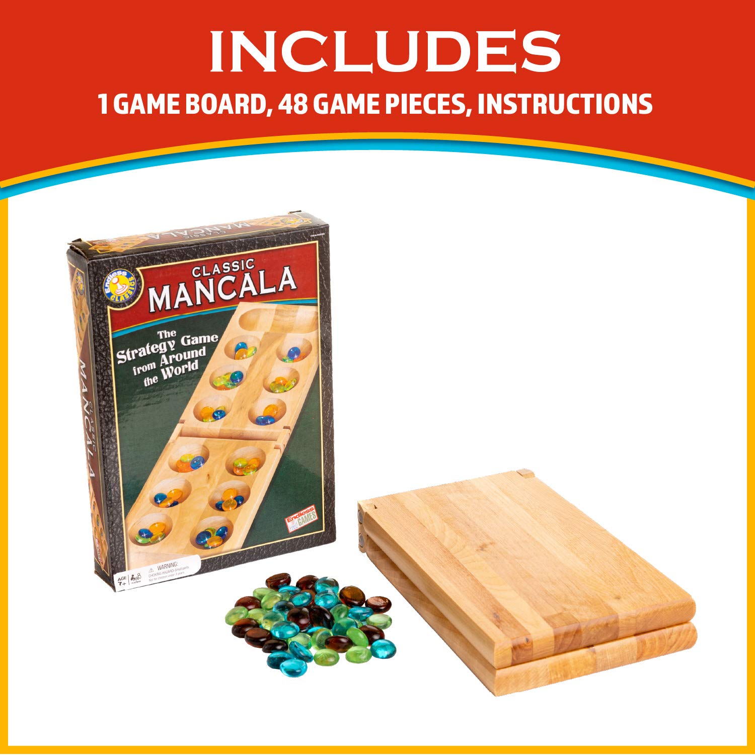 Juego de Mesa Mancala Endless Games para Familiares y Amigos a Partir de 7 Años
