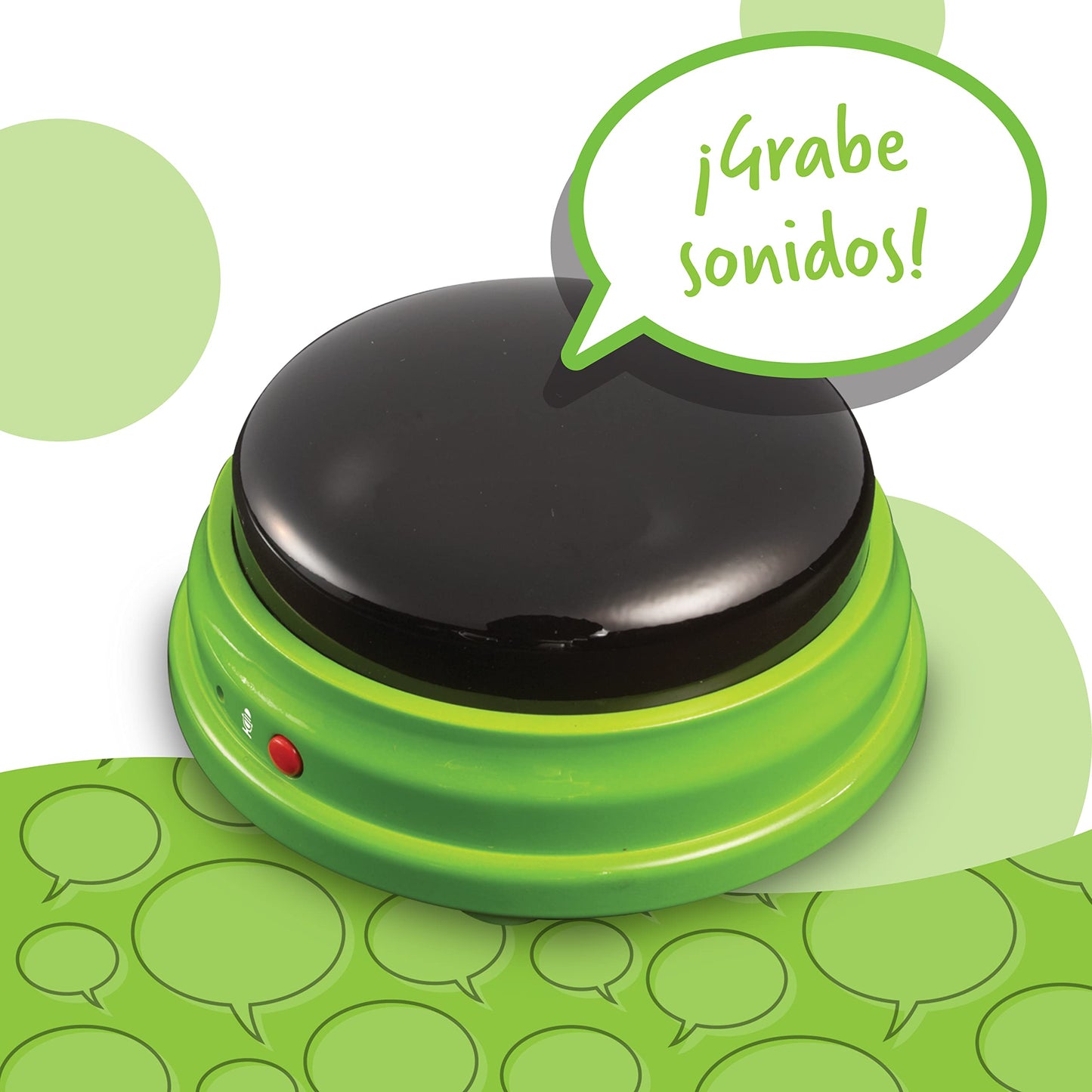 Learning Resources Recordable Answer Buzzers, Zumbadores para Juegos, Botones grabables, Perfecto para Noches de Juegos Familiares o Trivia, Set de 4, para Niños Mayores de 3 años