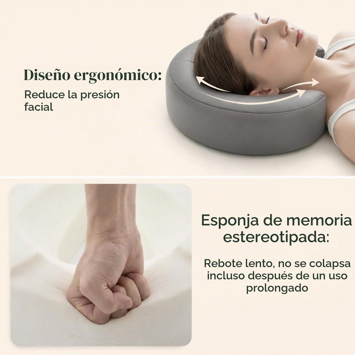 Reposacabezas de Masaje MAOSEMSI Viscoelástica, Altura Ajustable y Funda Lavable para Mayor Comodidad