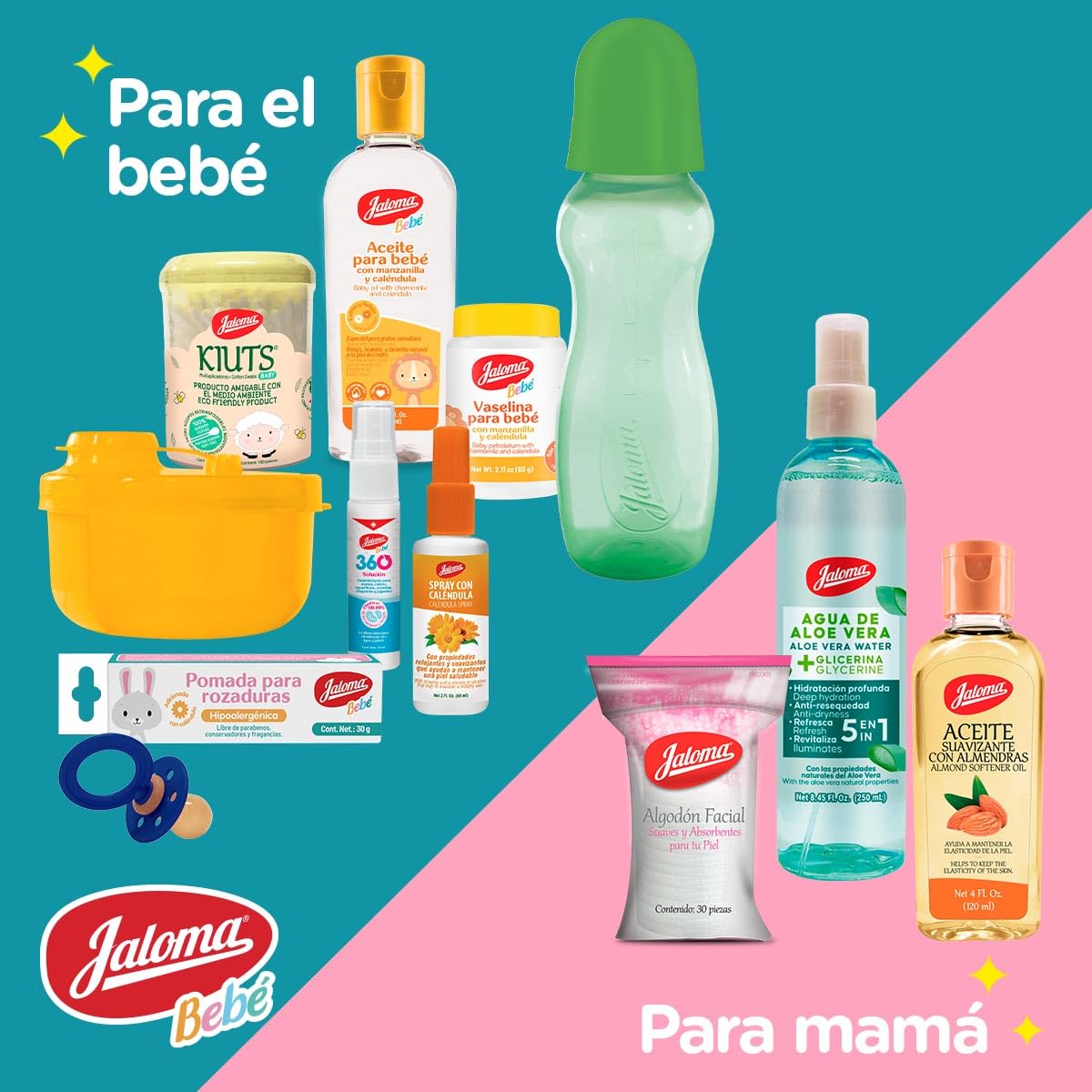 Jaloma | Kit de Bienvenida para Bebé y Mamá, Con productos para la Humectación de la Piel, 12 piezas