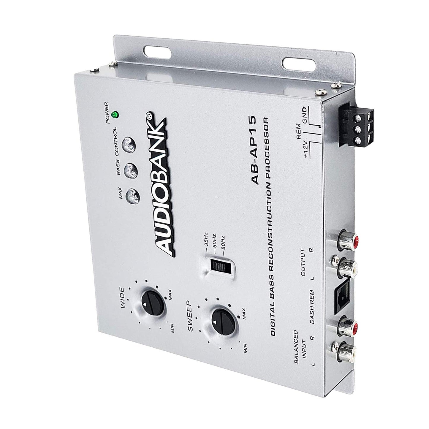 Procesador de Graves Digital Audiobank Negro con Restauración de Sonido para Coche