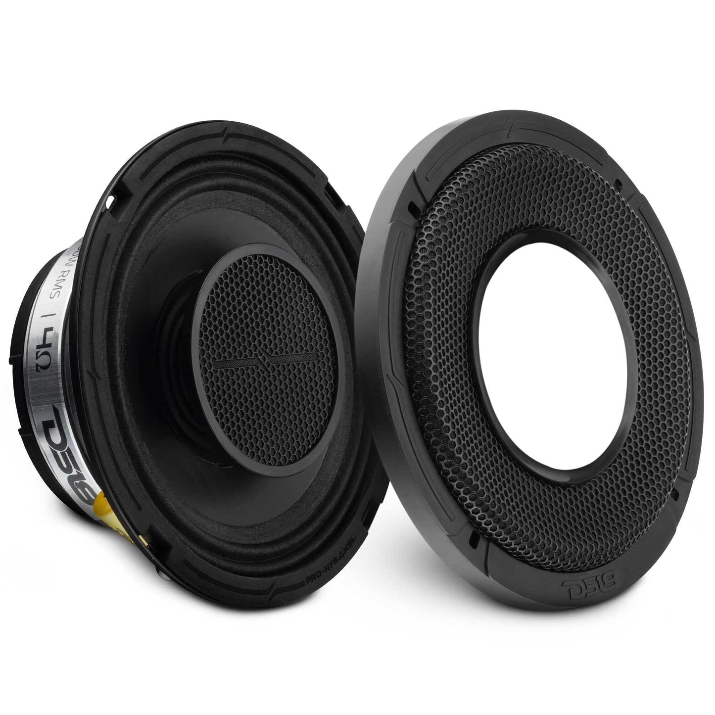 DS18 Pro-HY6.4MSL - Altavoz de Audio híbrido de Rango Medio para Coche de 6.5 Pulgadas con Driver Integrado y Parrilla incluidos, 300 W máximo 150 W RMS 4 ohmios (1 Altavoz)