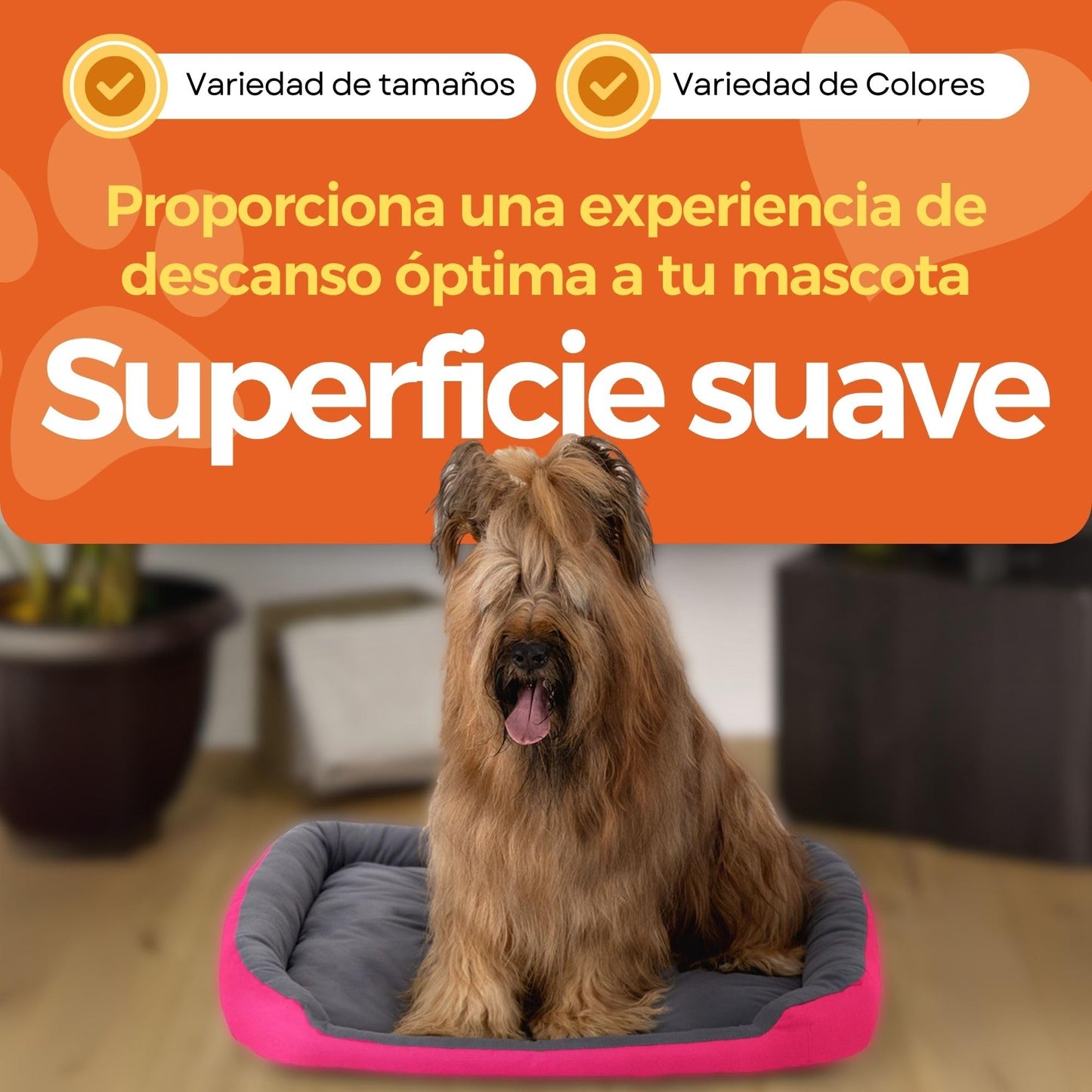 Cama para Perro PETS APPAREL HILLS Fucsia Gris Resistente y Confortable