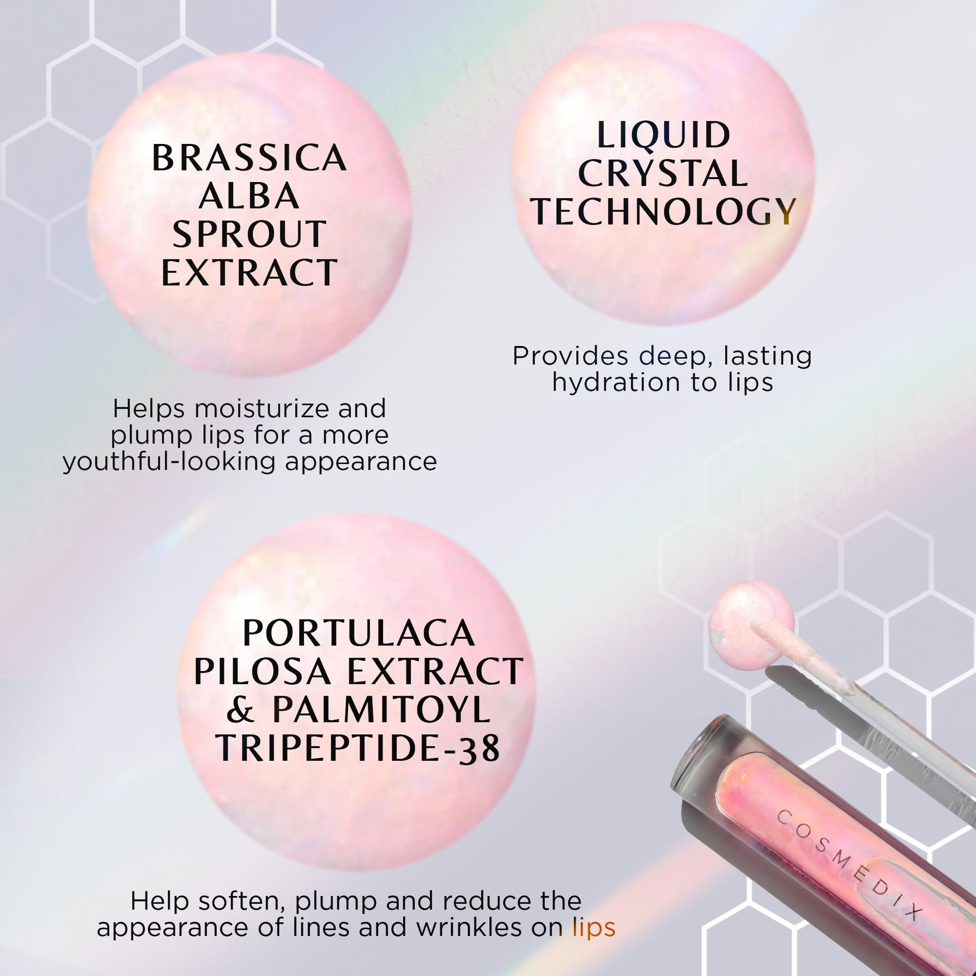 COSMEDIX Lumi Crystal Liquid Crystal Lip Hydrator, .14 Fl. Oz.