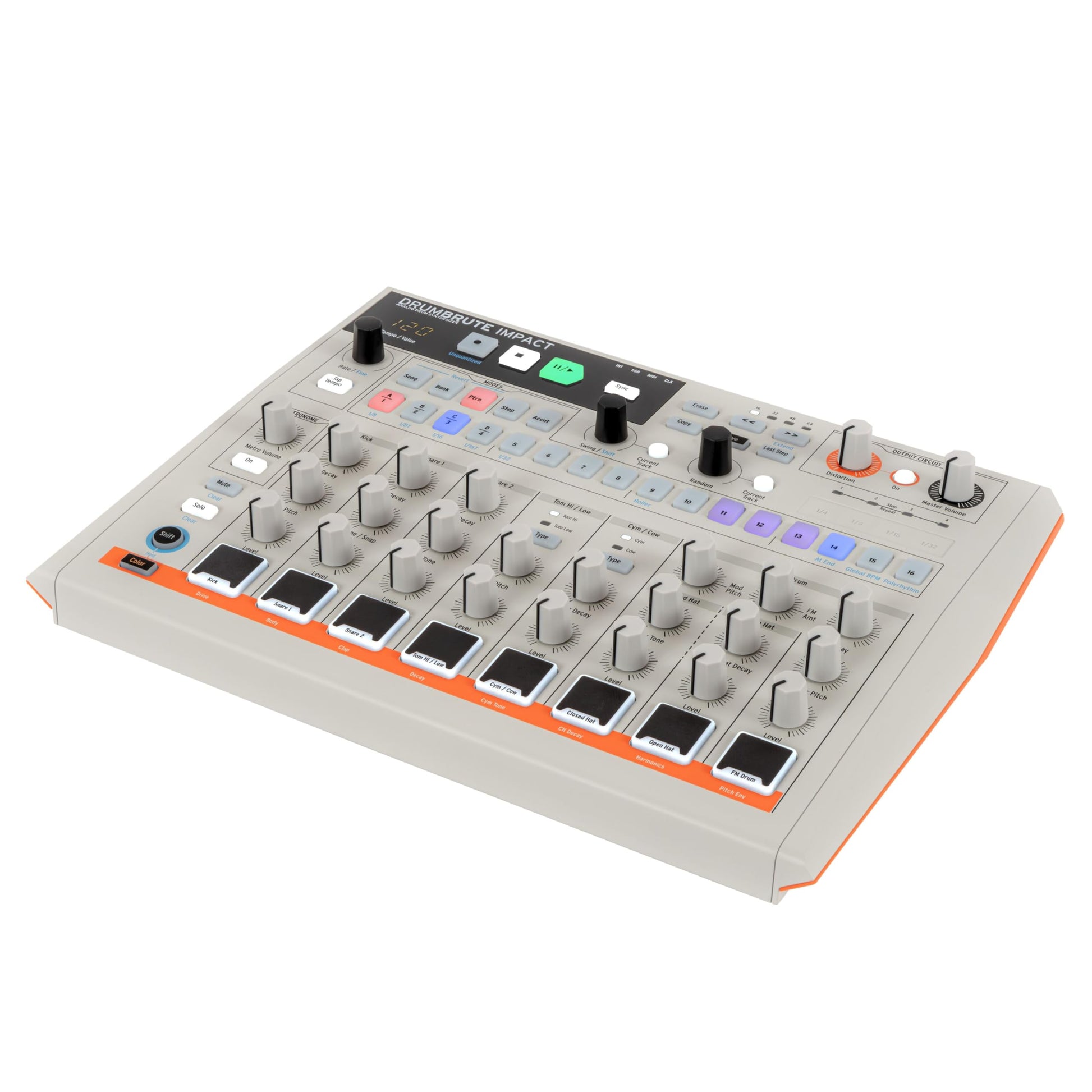 Arturia DrumBrute Impact 1984 - Máquina de tambor analógica, color blanco