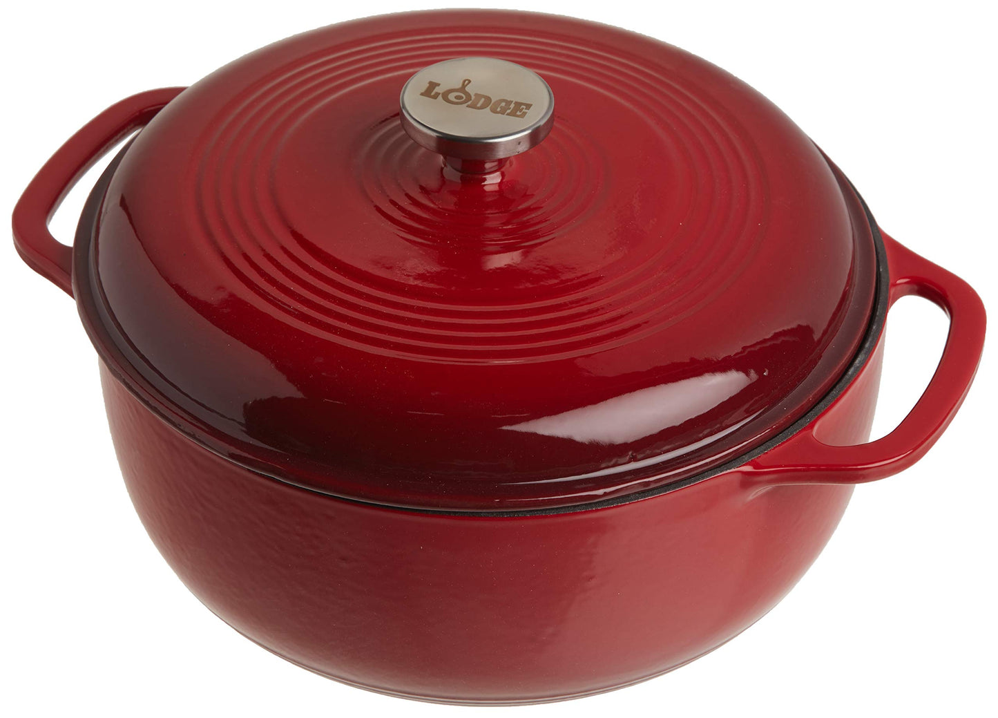 Lodge Color EC6D43 Olla holandesa de hierro fundido esmaltado, 5.6 L, rojo island spice