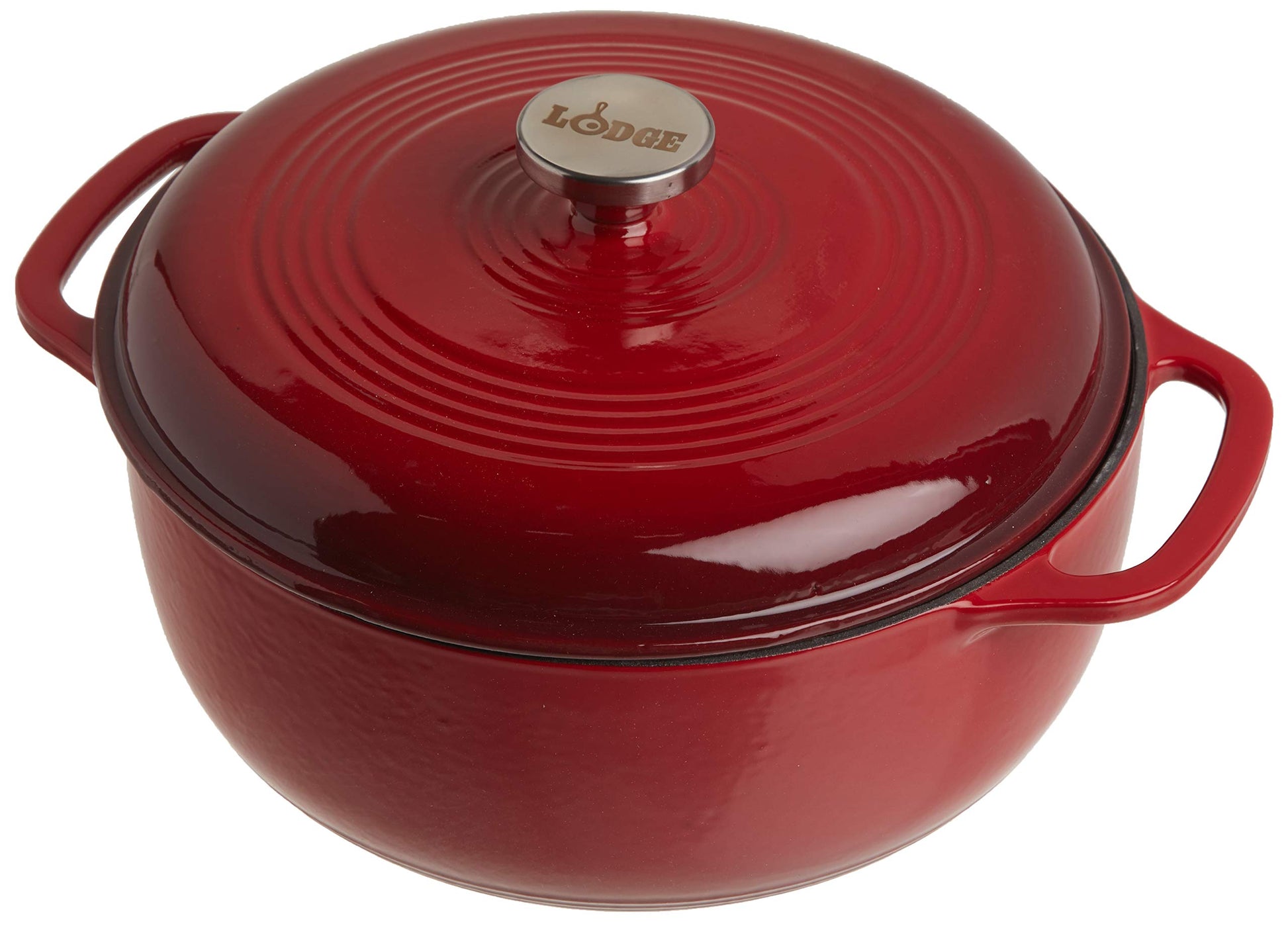 Lodge Color EC6D43 Olla holandesa de hierro fundido esmaltado, 5.6 L, rojo island spice