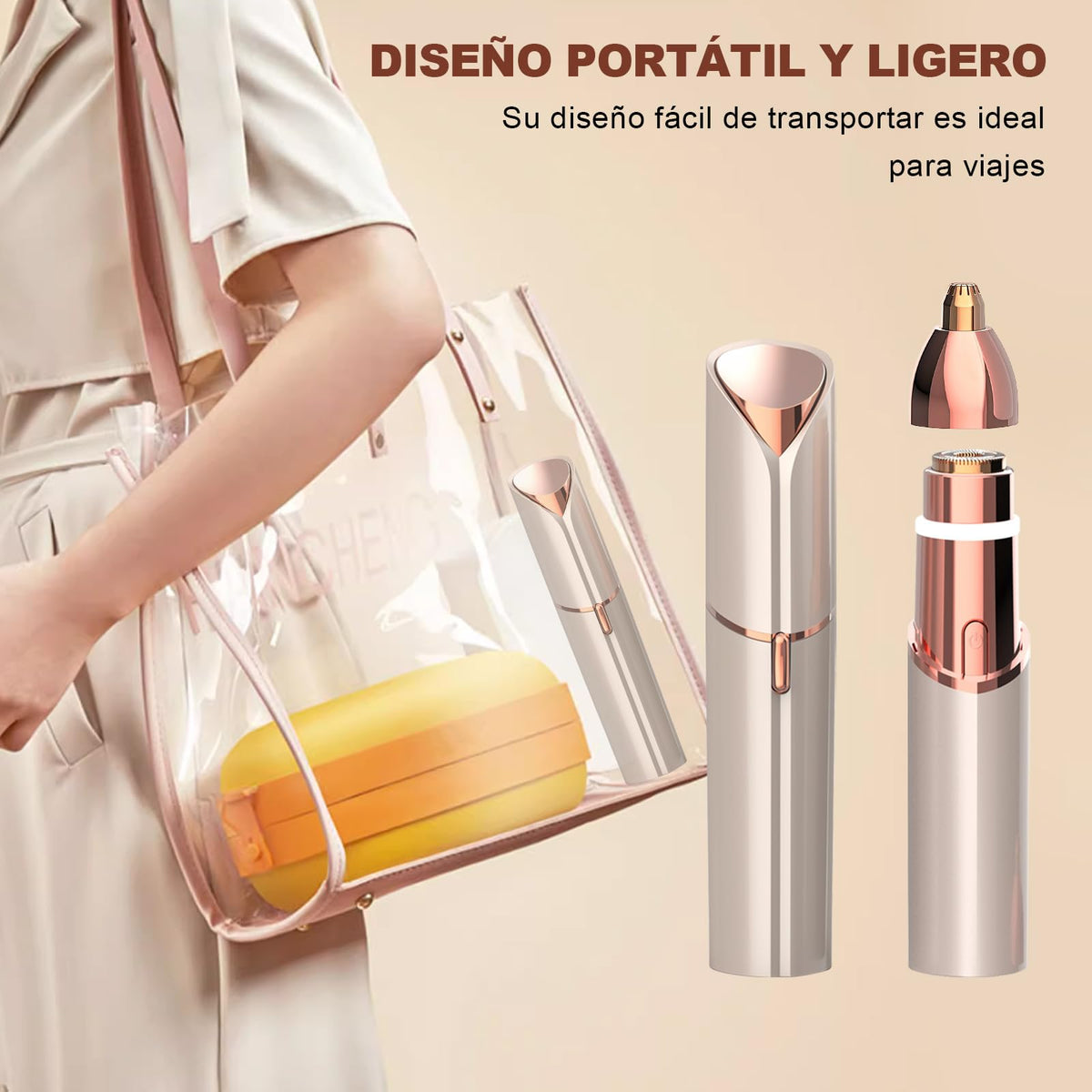 Depiladora Facial Mujer,con Luz LED,Recargable