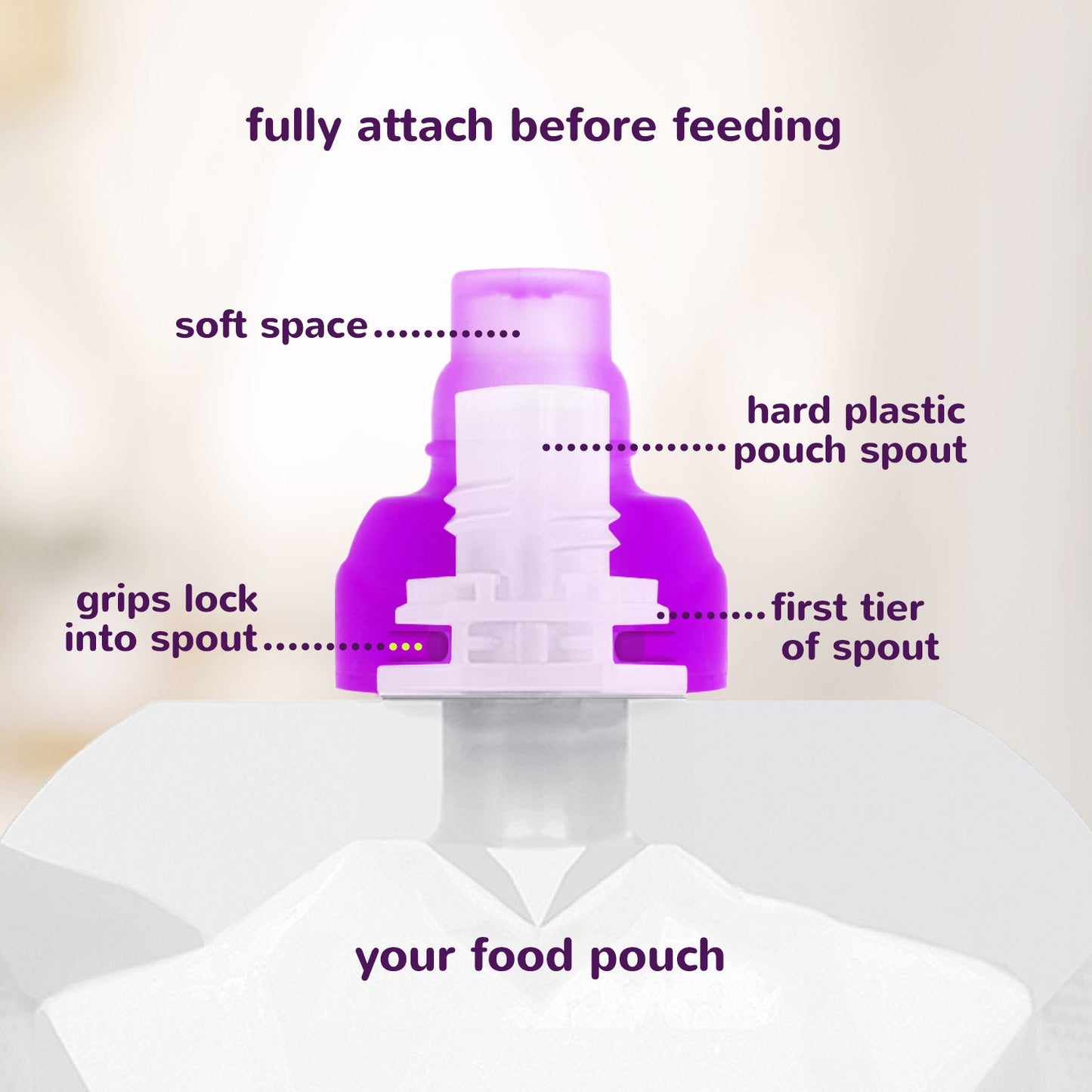 ChooMee CHOORM Sip'n Boquilla Suave para Papilla en Pouch, rojo/morado
