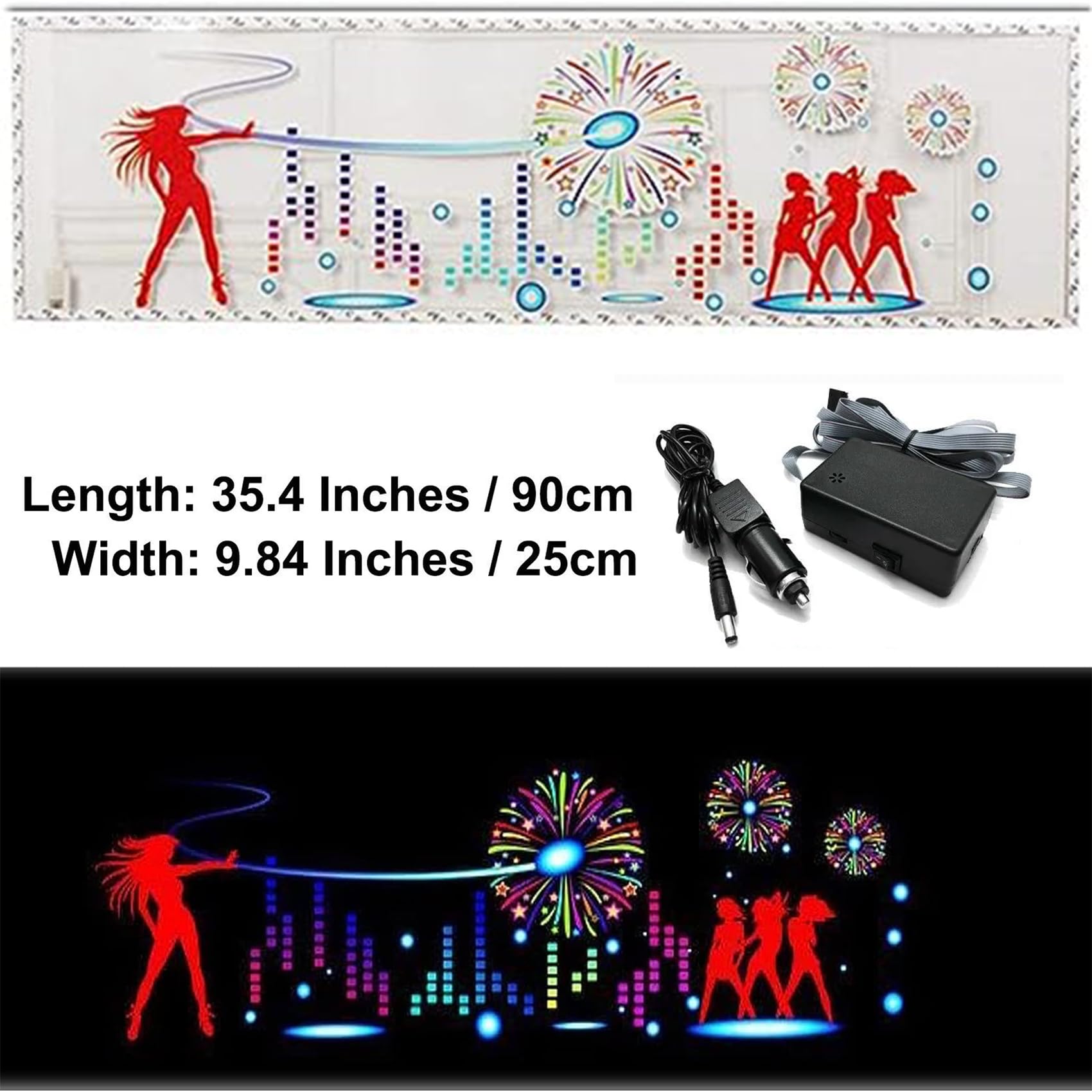 Pegatina Auto keeda Fuegos Artificiales Ecualizador de Luz LED de Sonido para Coche