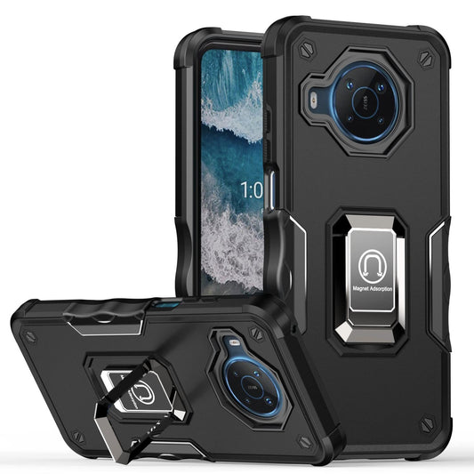 Funda para Nokia X100 con Anillo Giratorio de 360 Grados Funda PC Duro Caso para Soporte Ultrafina con Placa de Metal Carcasa Compatible con Nokia X100 (B)