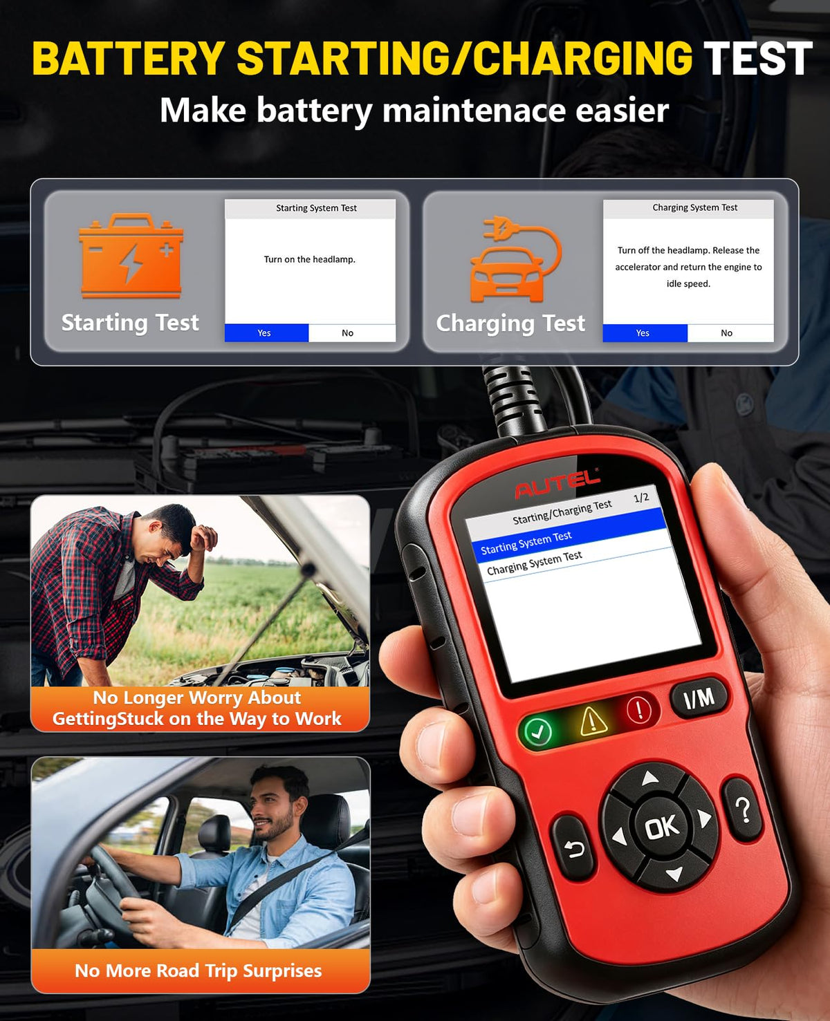 Escáner OBD2 AutoLink AL549 Autel Rojo Versión Mejorada para Coche
