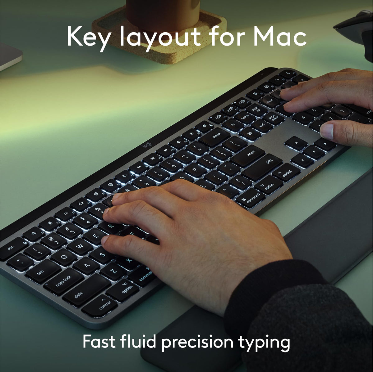 Teclado inalámbrico Logitech MX Keys S gris escritura precisa para MacBook e iMac