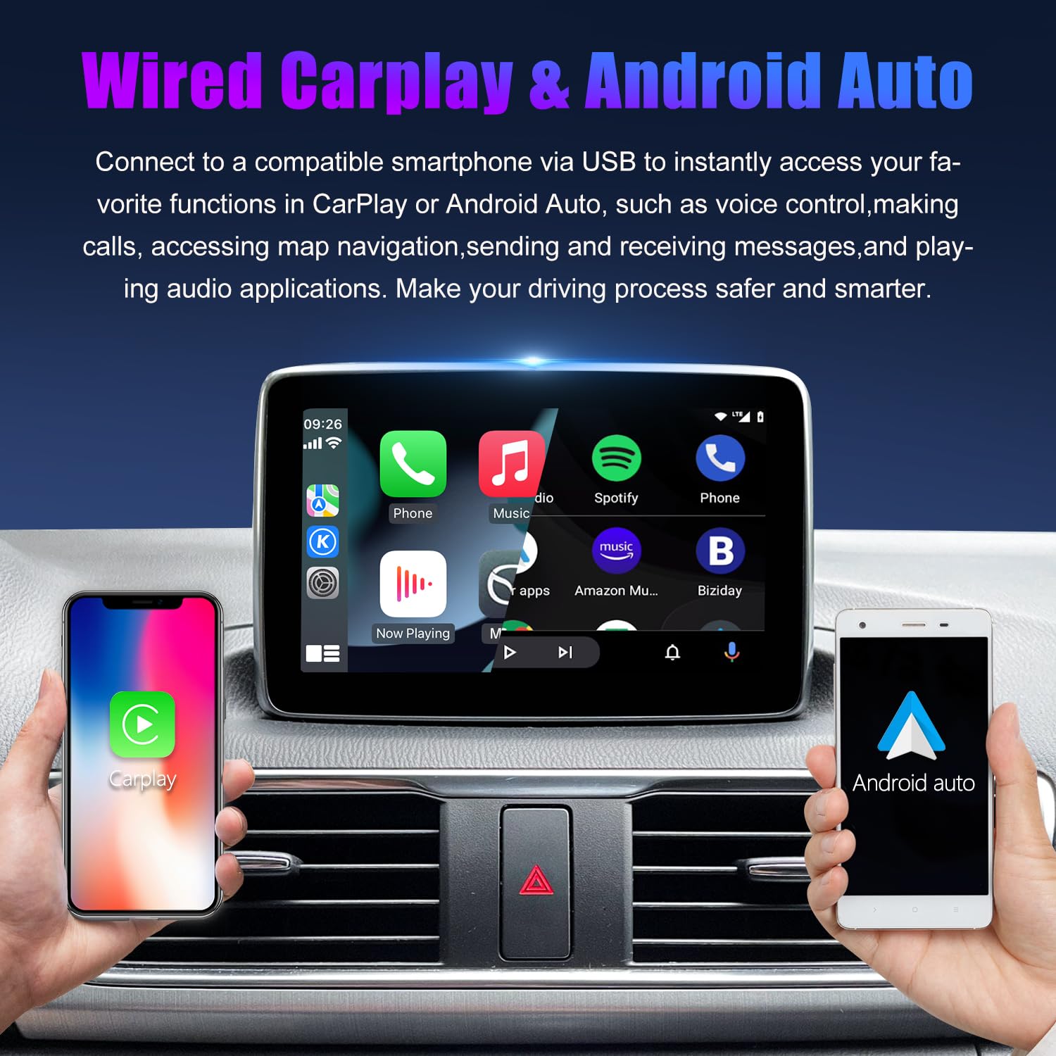 HMYC Mazda Carplay y Android Auto Retrofit Kit, TK78-66-9U0C OEM Media Hub se adapta al sistema MZD Connect, compatible con Mazda 2/3/6/CX3/CX5/CX9/MX5 2014-2019 años (interfaz de carga rápida tipo c)