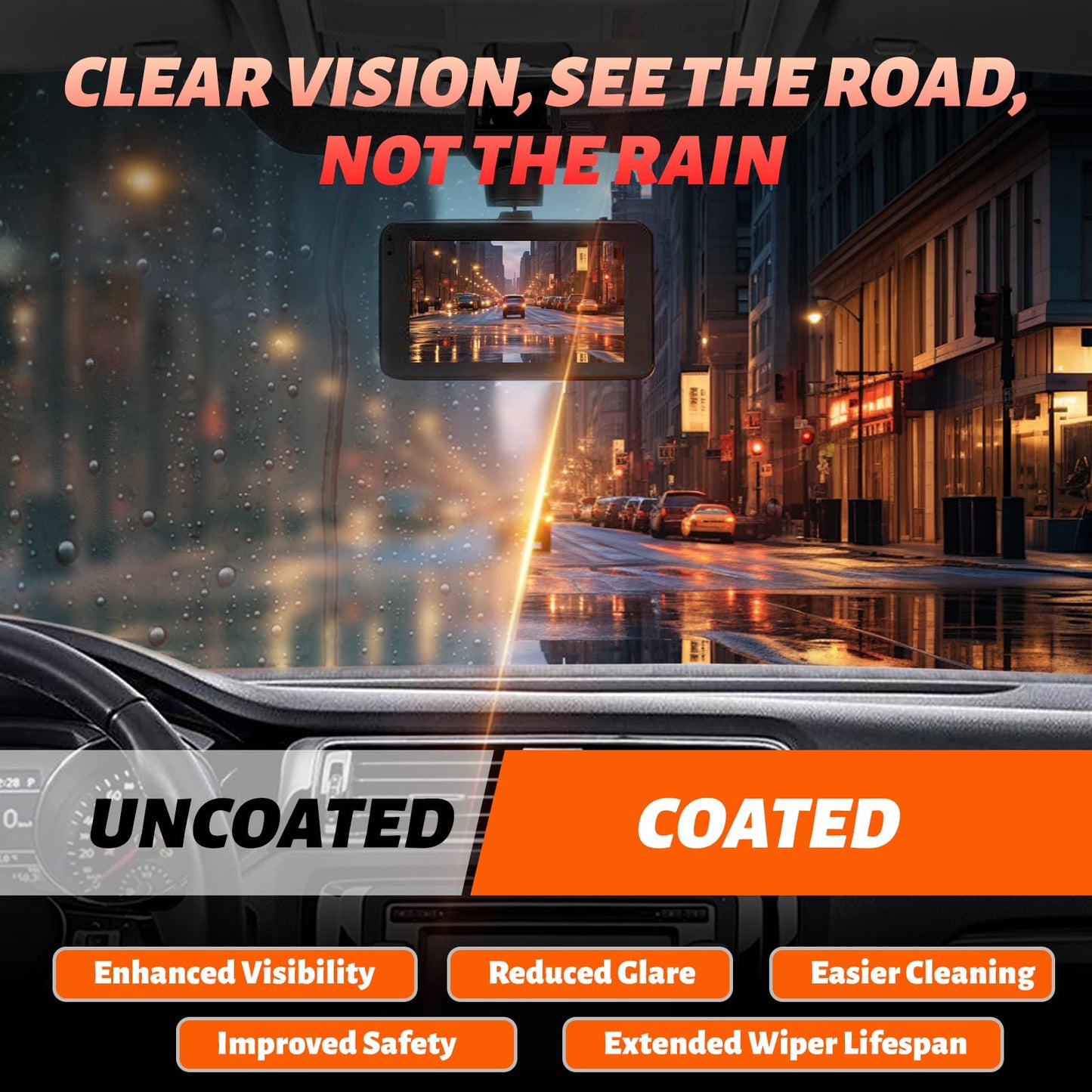 Líquido Hidrofóbico Shieldom Transparente con Aplicador de Fieltro para Ducha de Vidrio y Parabrisas