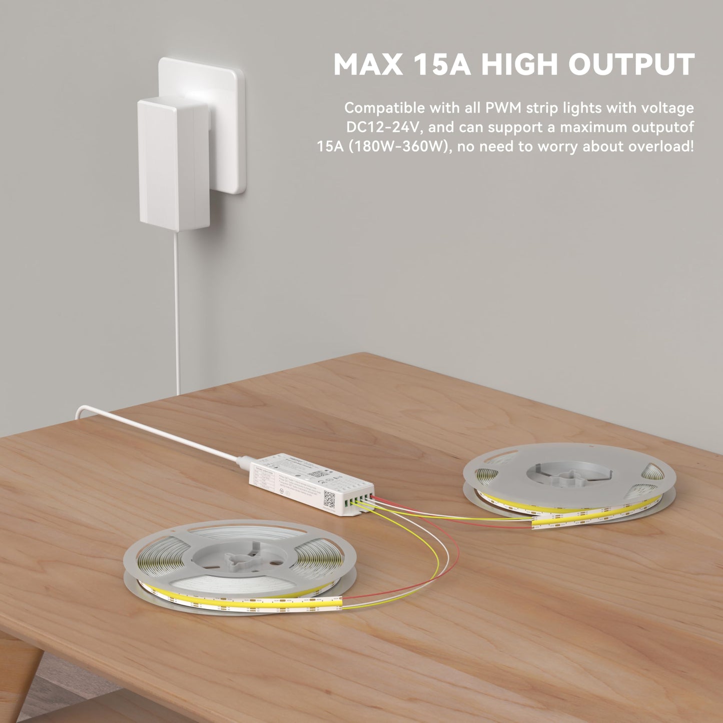 PAUTIX - driver LED WiFi 5 en 1 regulable para tira de luces LED monocromáticas CCT RGB RGBW RGBCCT compatible con Tuya APP/Smart Life/Alexa/Google Home/Siri, driver de luces DC12-24V (sin batería)