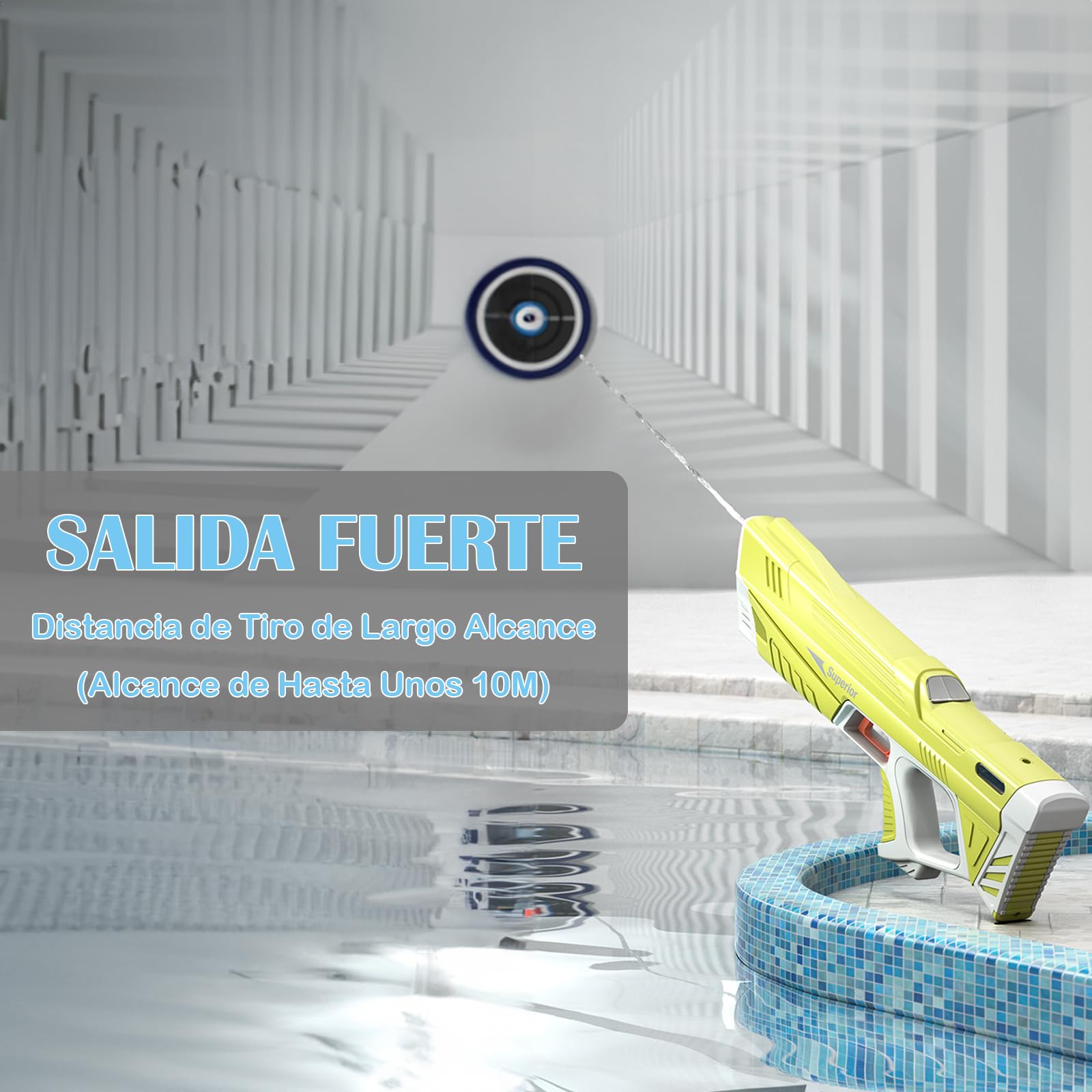 Pistola de Agua Electrónica SIJEW Azul con Succión Automática para Niños y Adultos