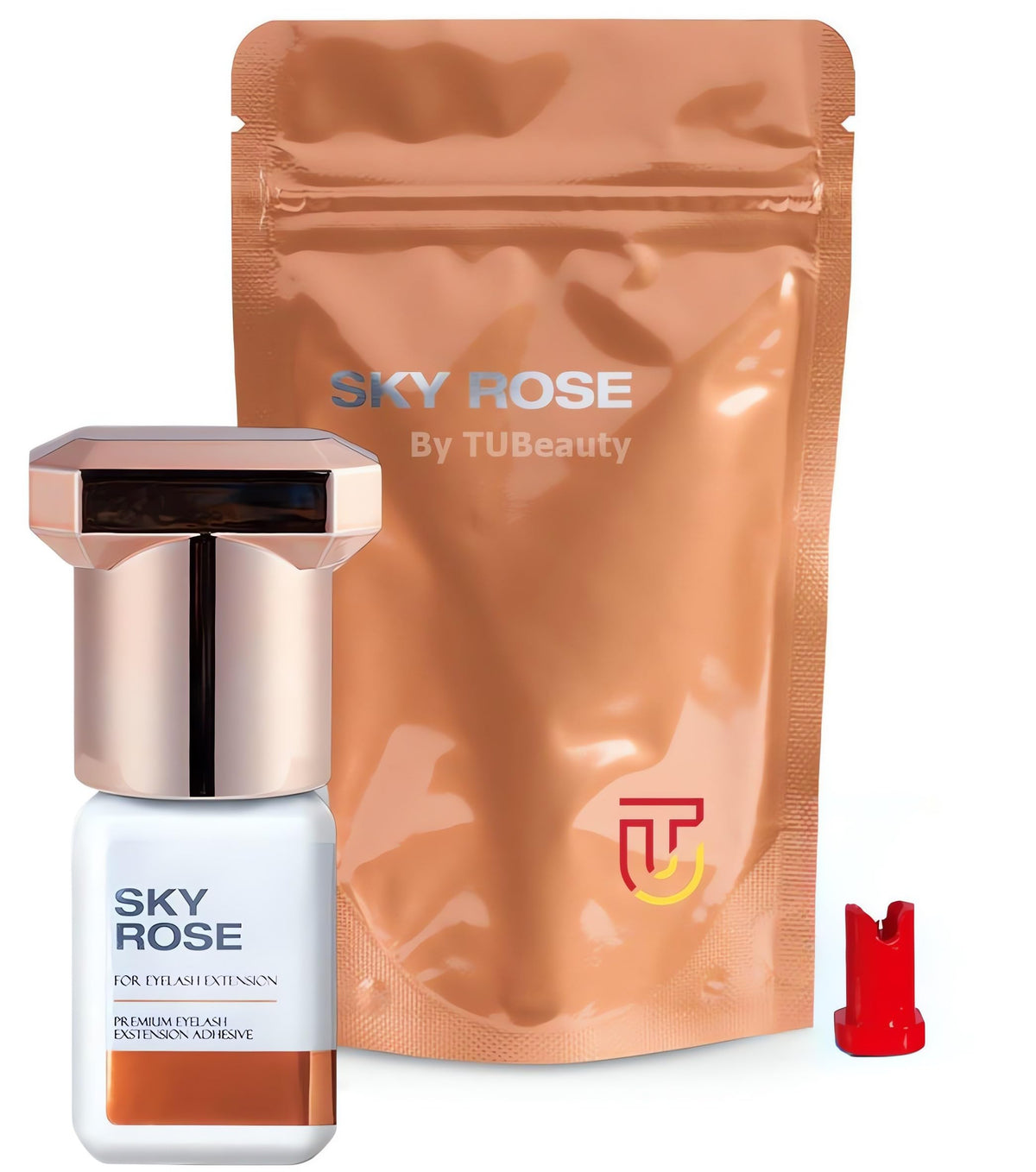 Extensión de Pestañas Sky Rose en Rosa Secado Rápido y Retención de 6-8 Semanas