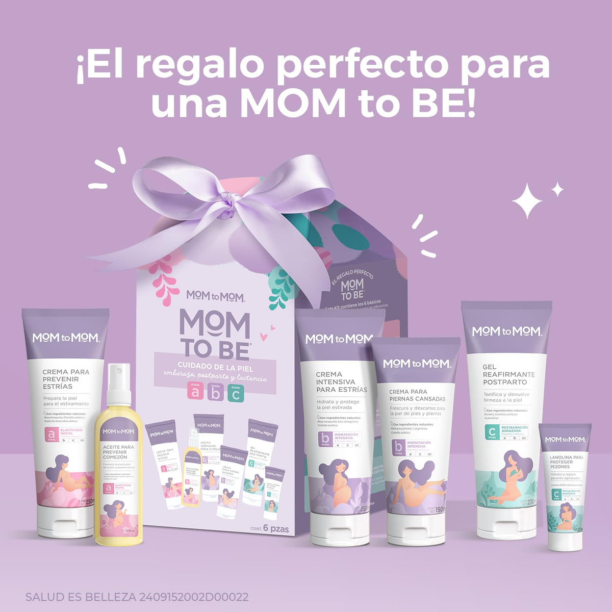 MOM to MOM Kit Tratamiento para el cuidado de la piel en cada etapa del embarazo y postparto