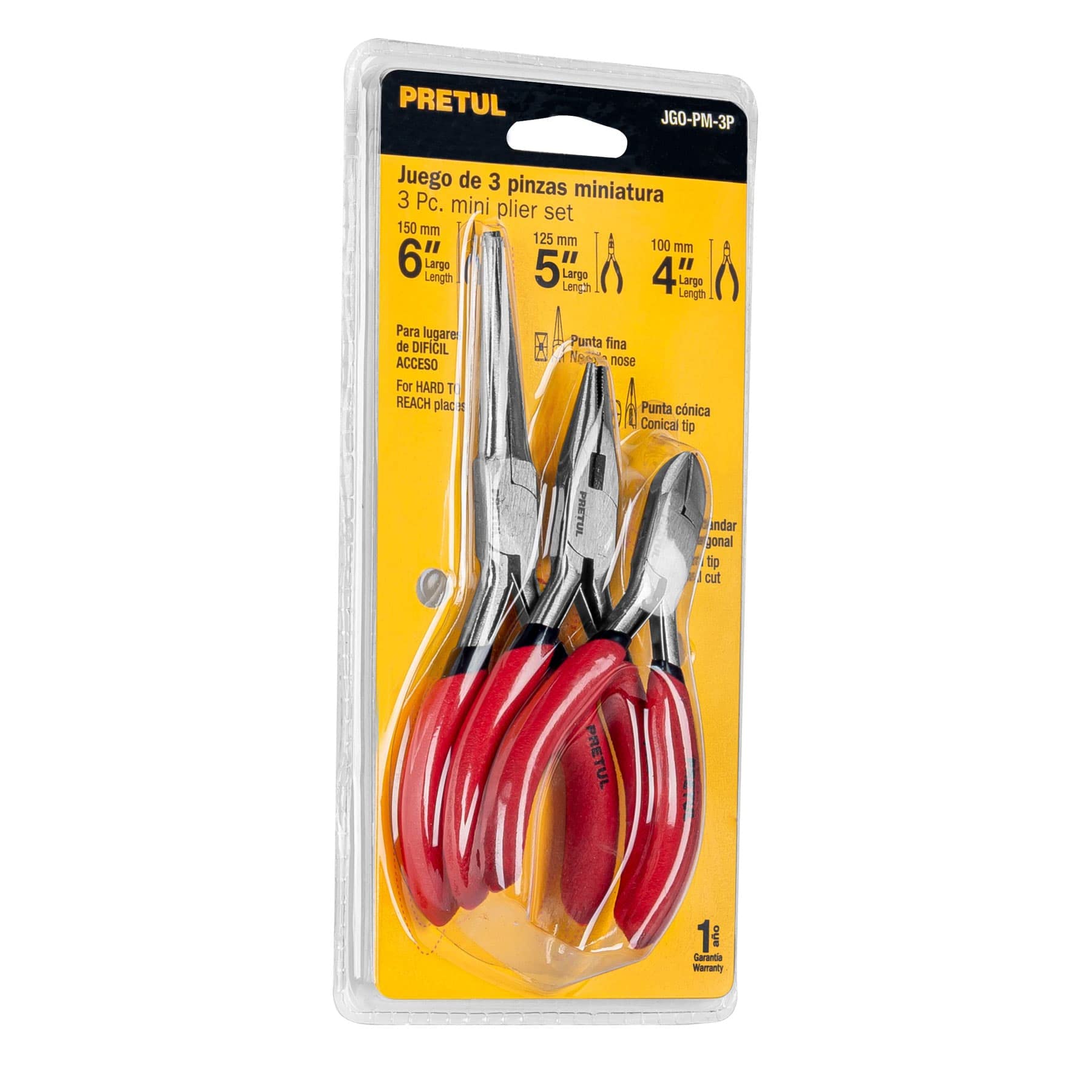 Juego de Mini Pinzas Pretul Plata 3 Piezas