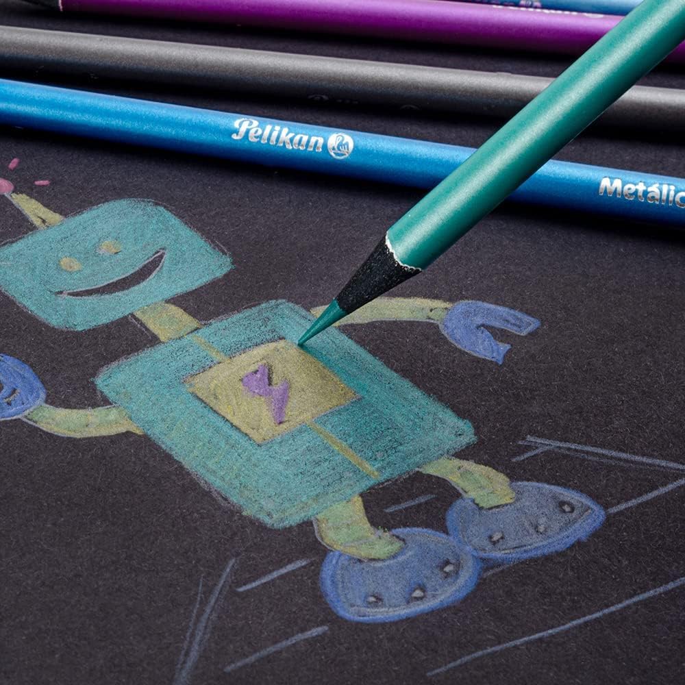 Lapices De Colores Metálicos Pelikan Con 12 Piezas
