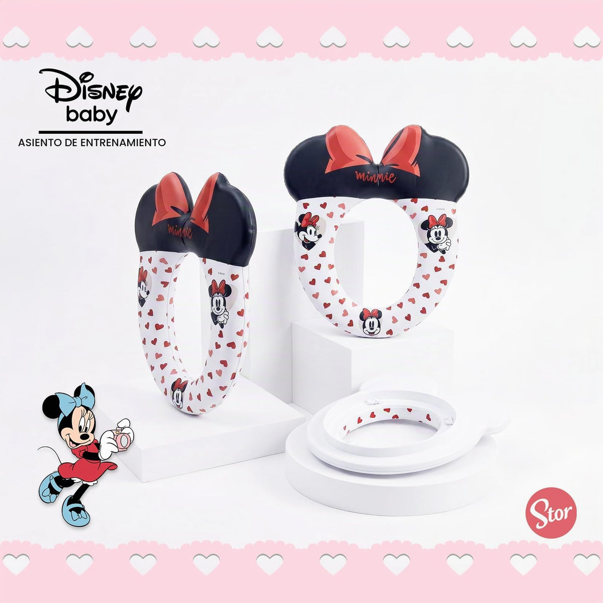Reductor de Ba?o Infantil Minnie Mouse | Asiento Wc Entrenador | Producto Oficial |coj?n Suave | F?cil de Limpiar | Stor